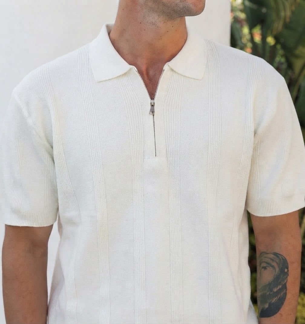 Striped Knit Polo
