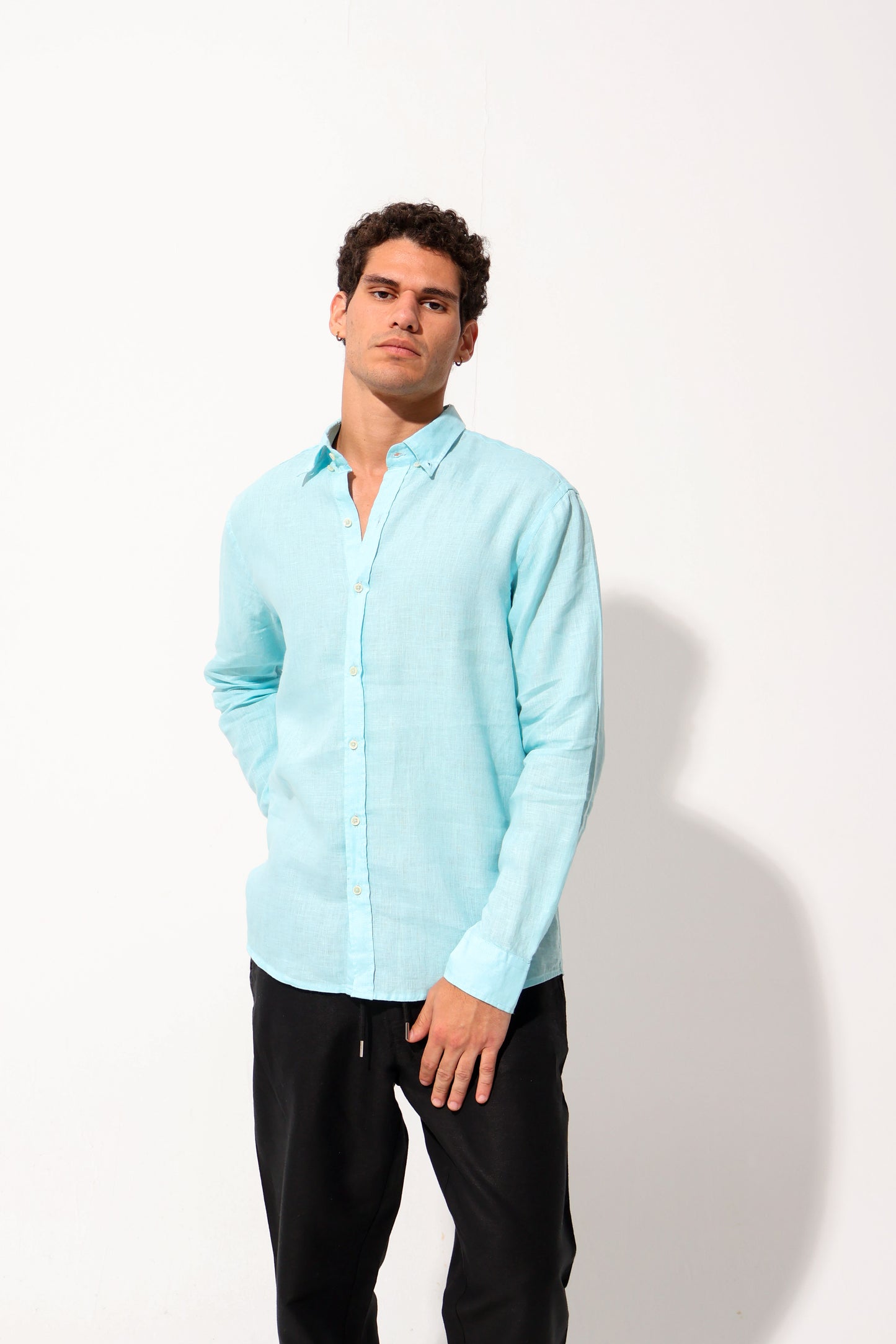 Turqouise Linen Shirt