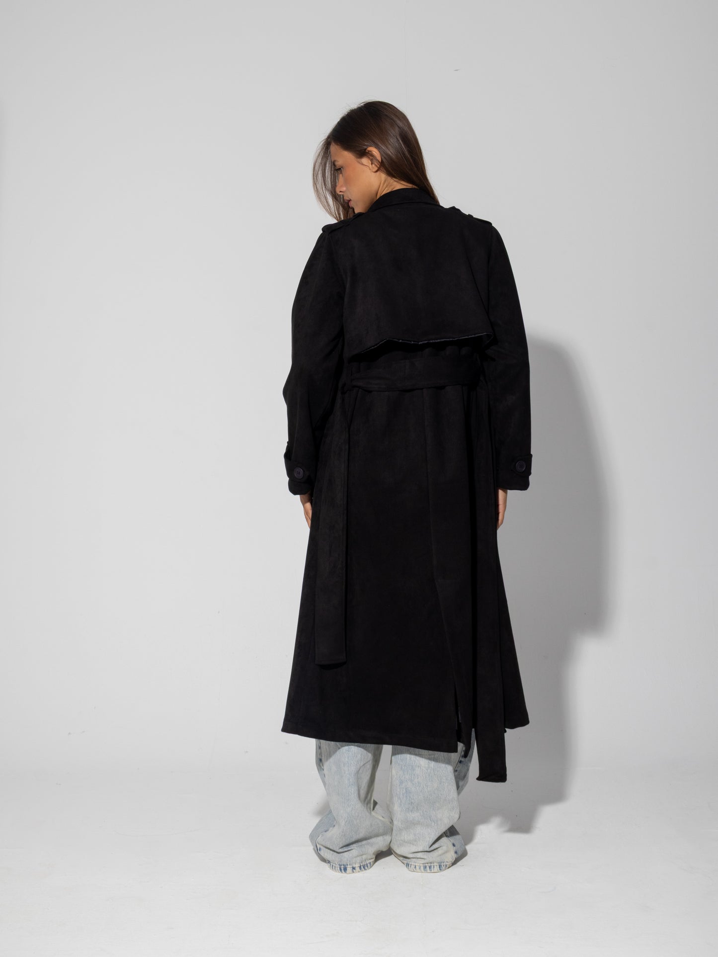 Suede Trench Coat