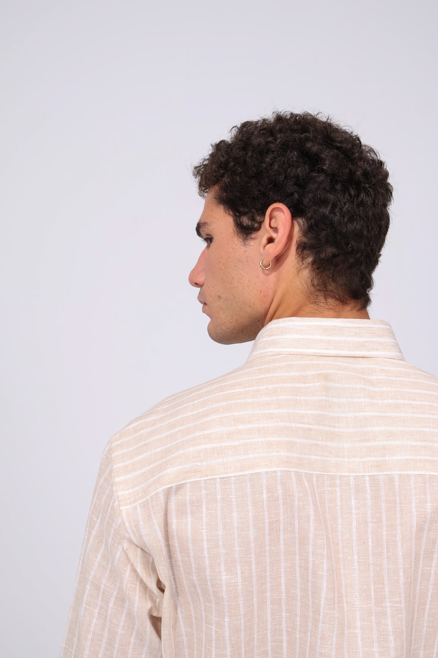 Brown Stripe Linen Shirt
