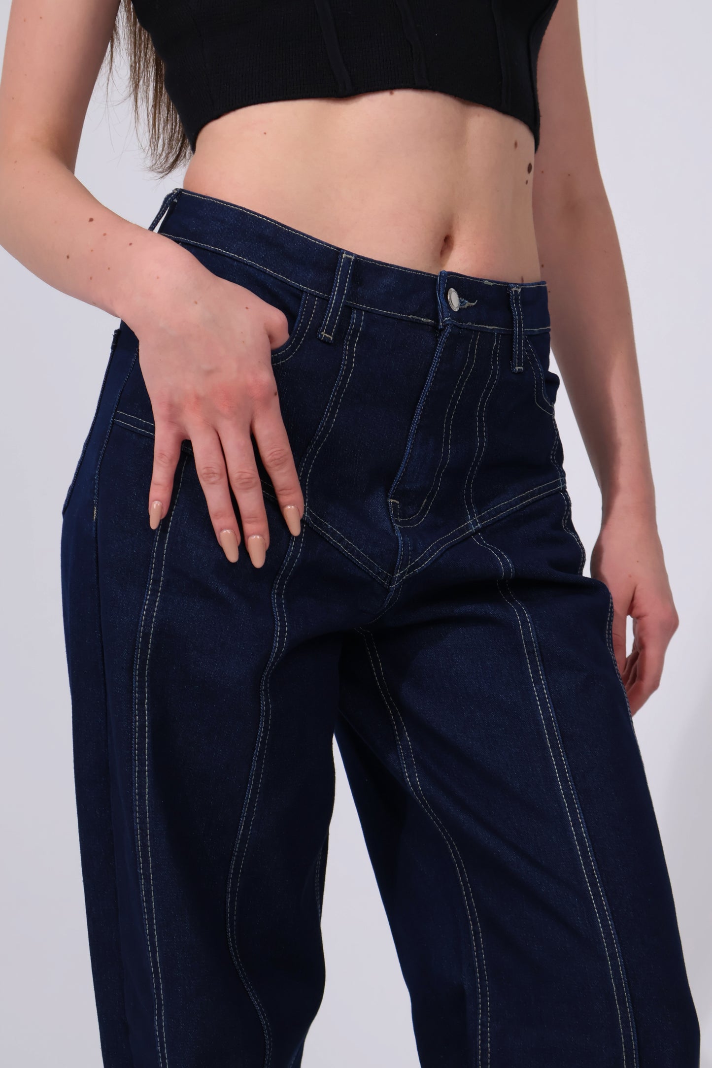 Striped Denim Pants