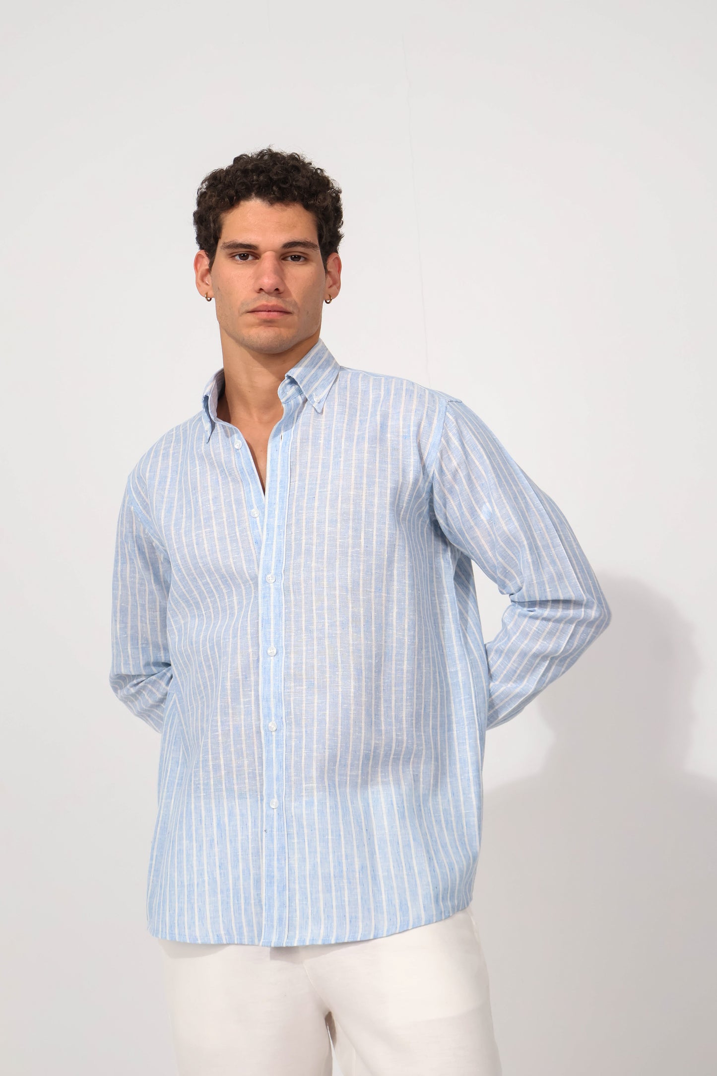 Blue Stripe Linen Shirt