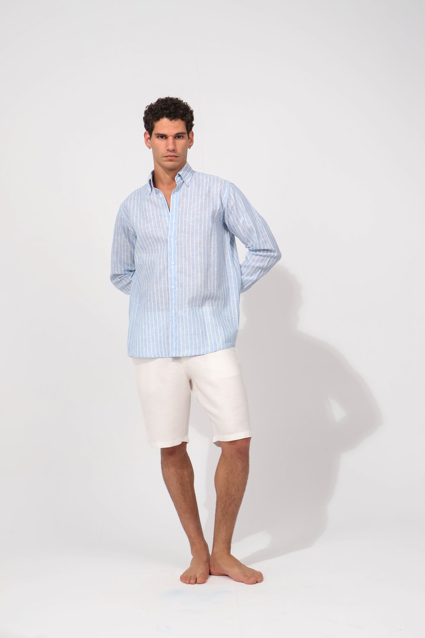 Blue Stripe Linen Shirt