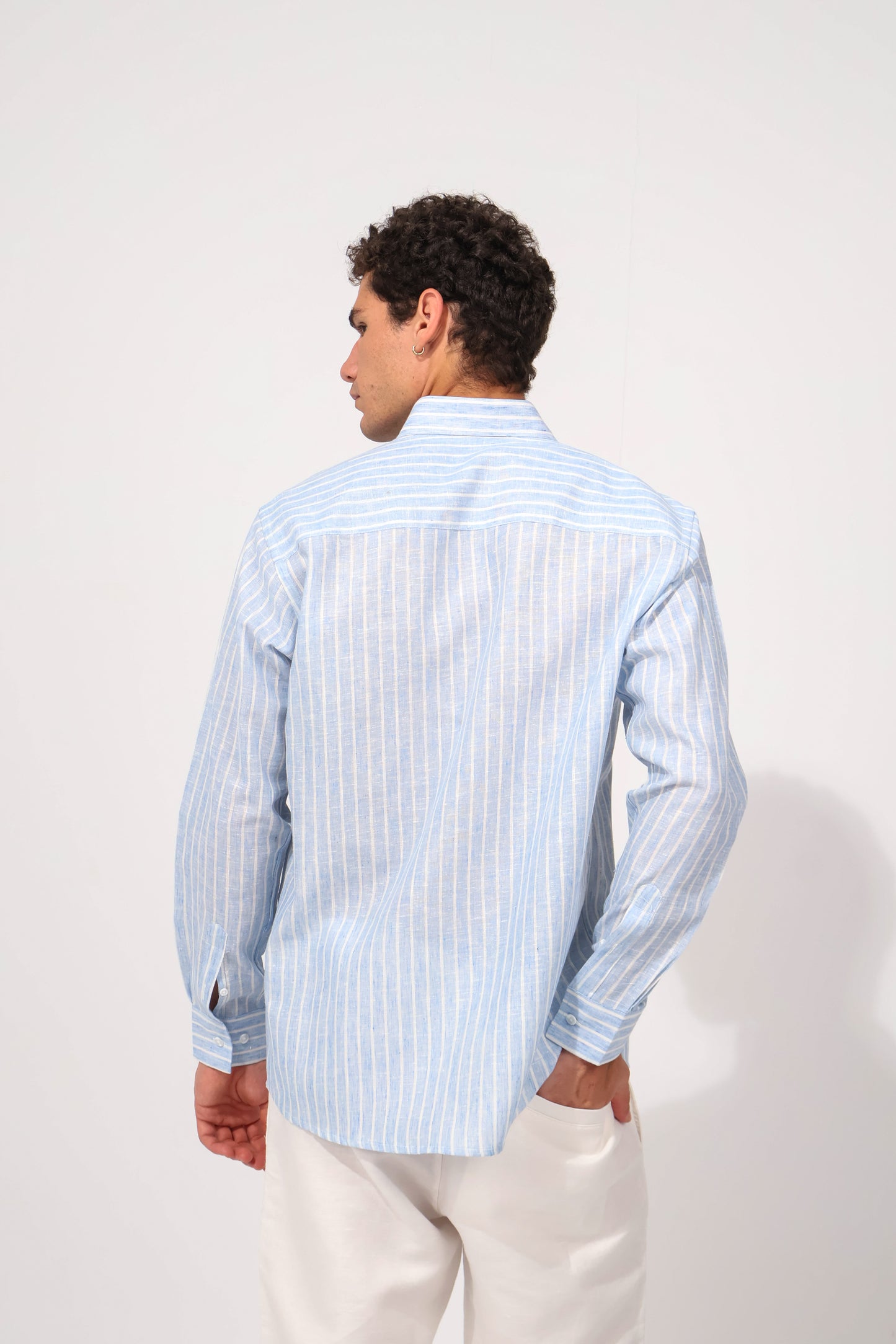 Blue Stripe Linen Shirt