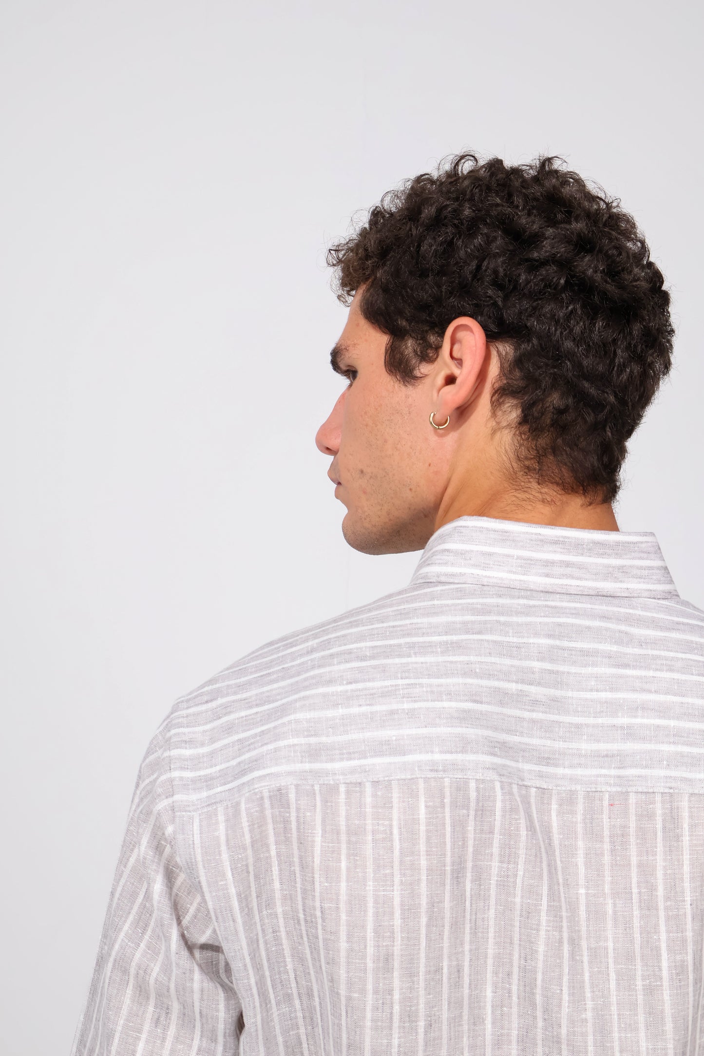 Grey Stripe Linen Shirt