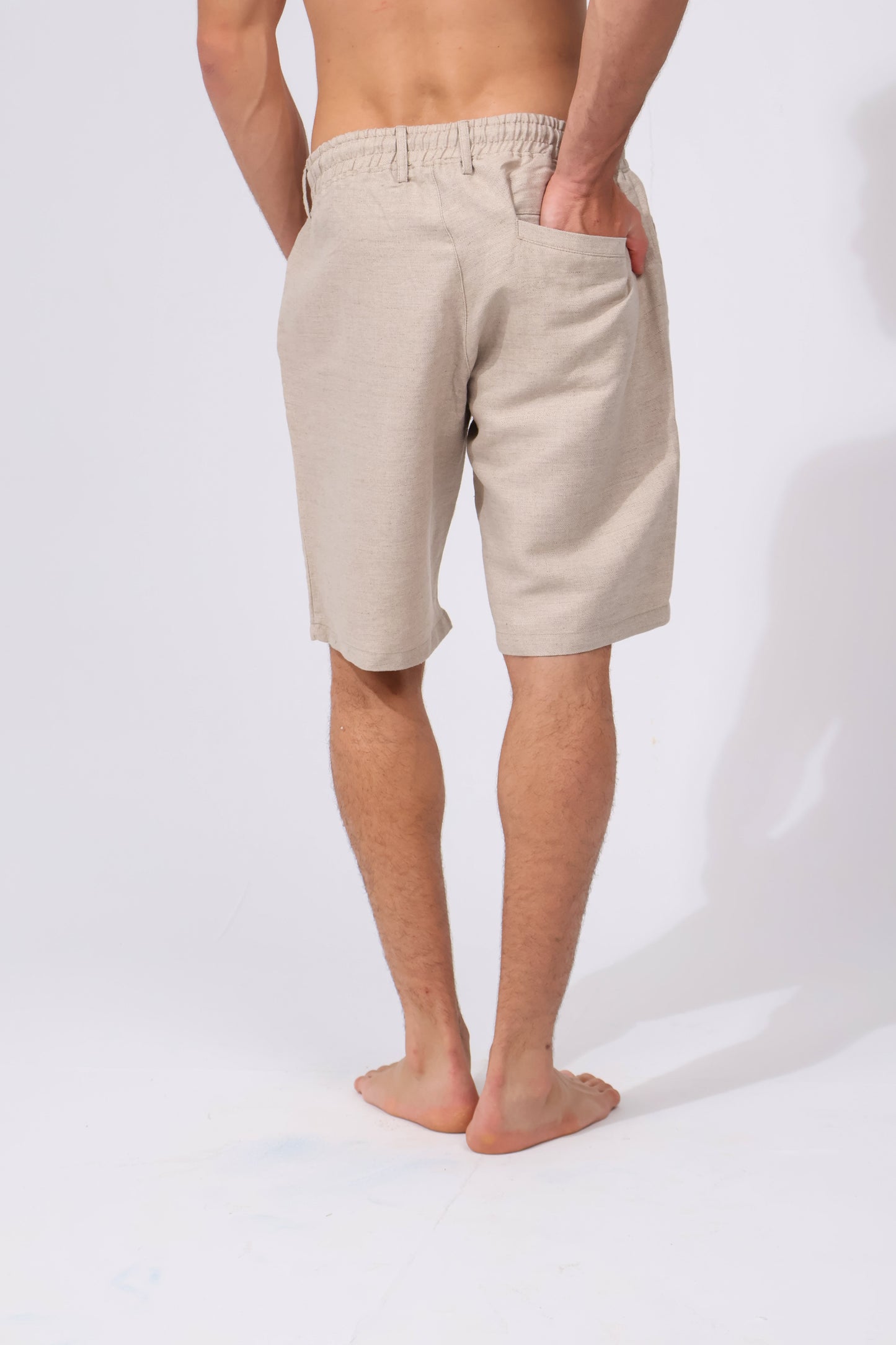 Beige Linen Shorts