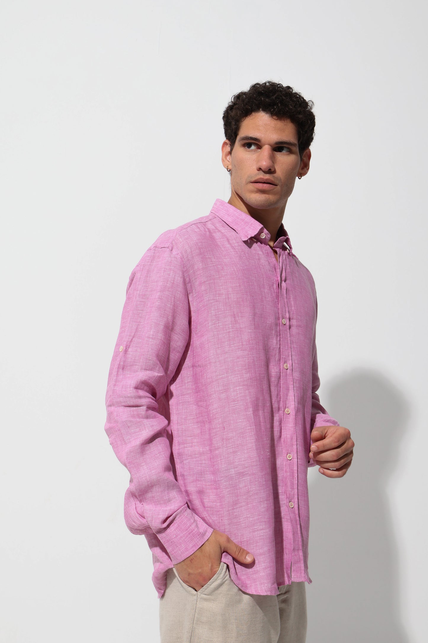 Pink Premium Linen Shirt