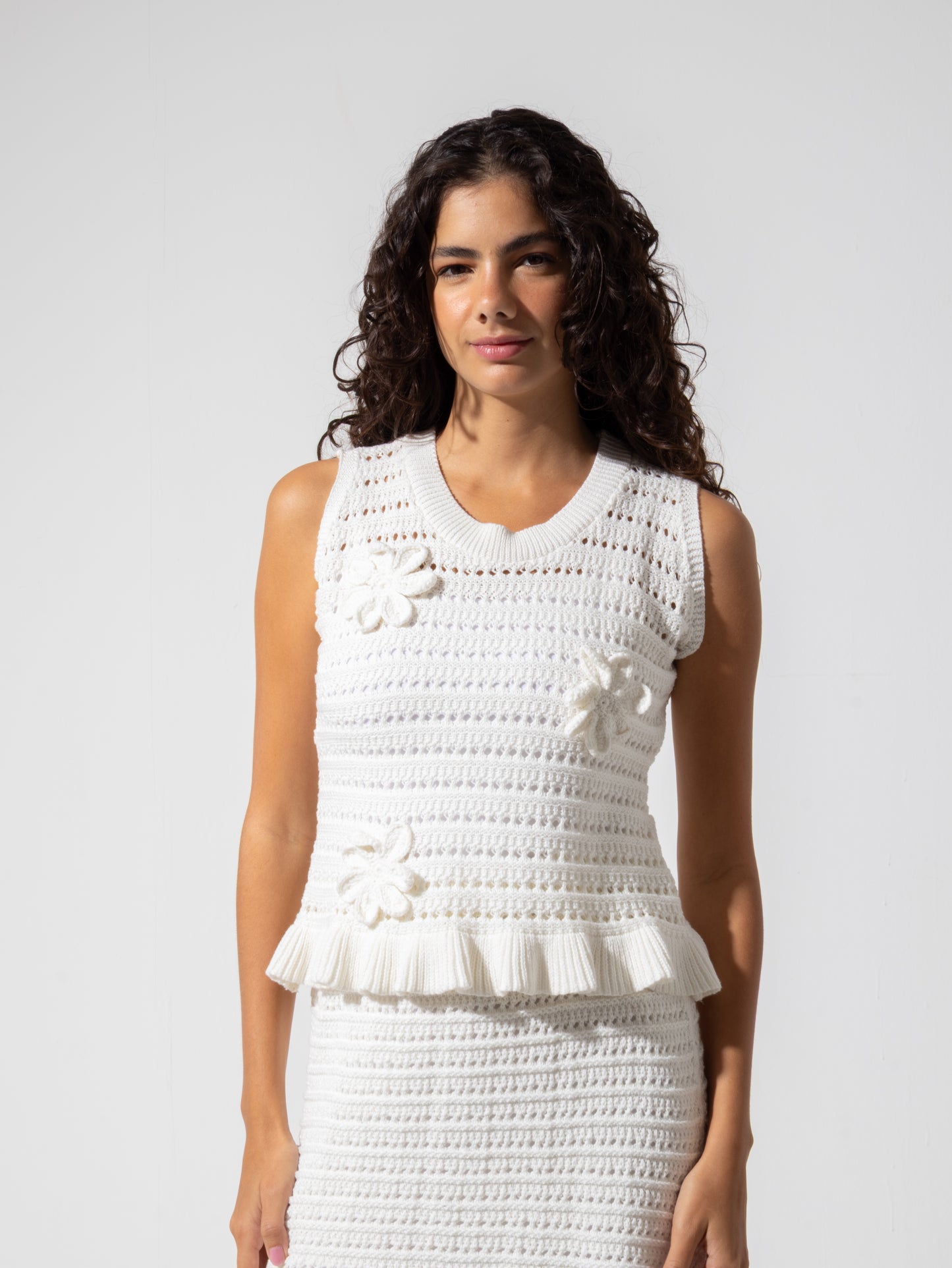 White Mini Skirt Set