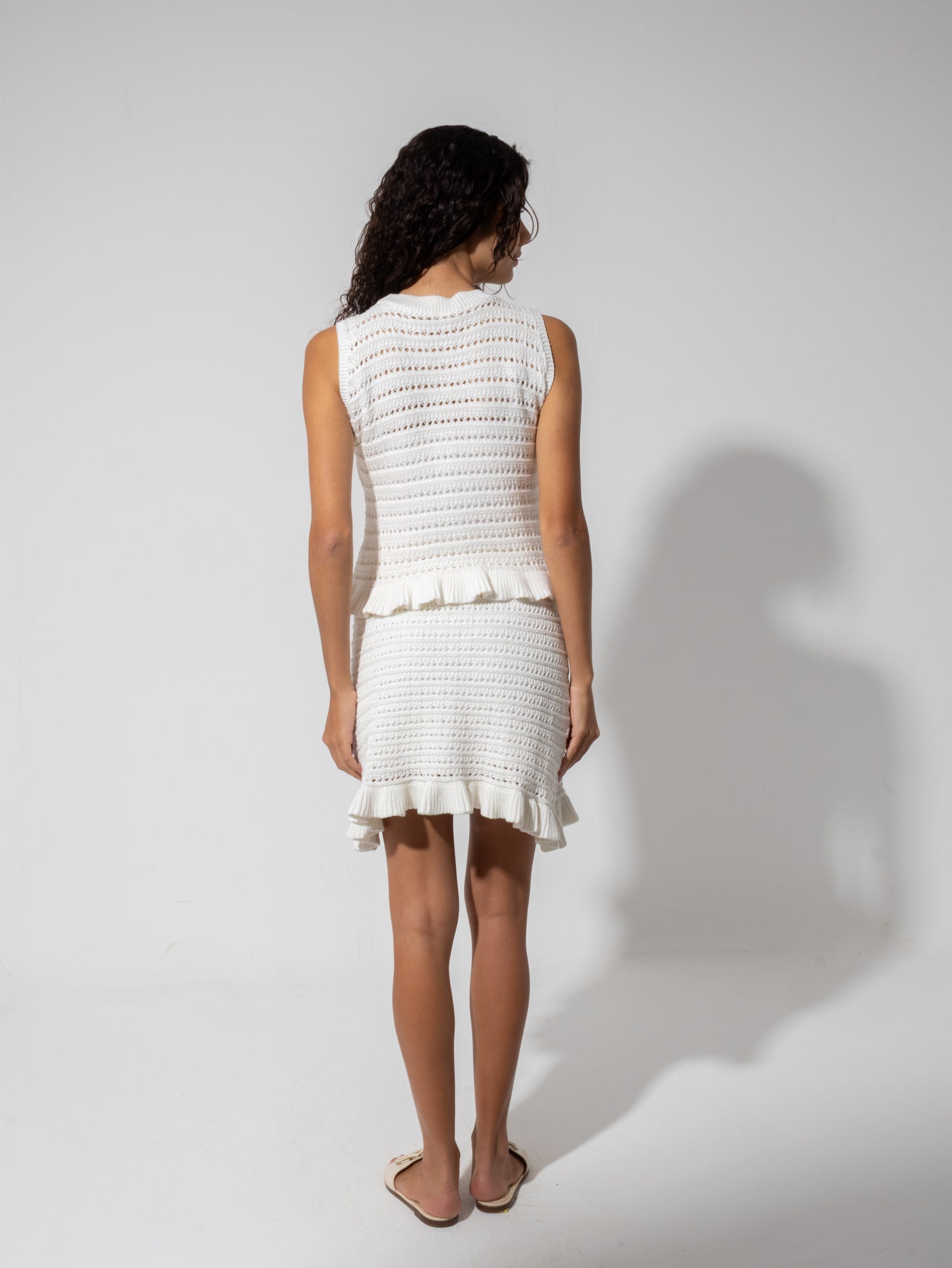 White Mini Skirt Set