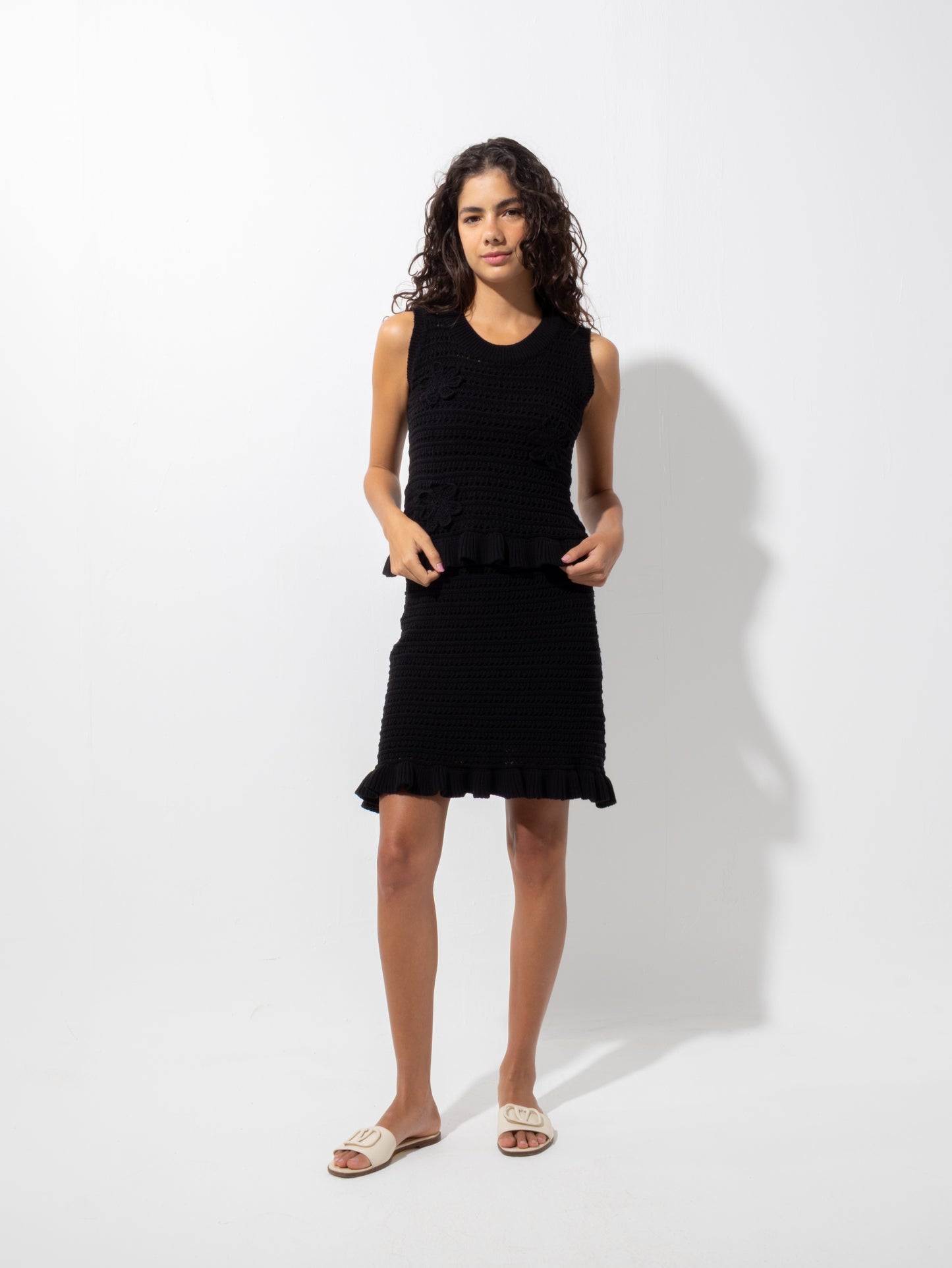 Black Mini Skirt Set