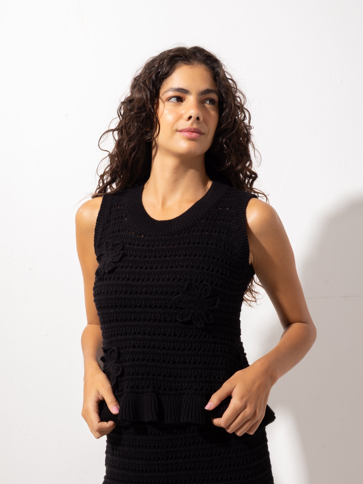 Black Mini Skirt Set