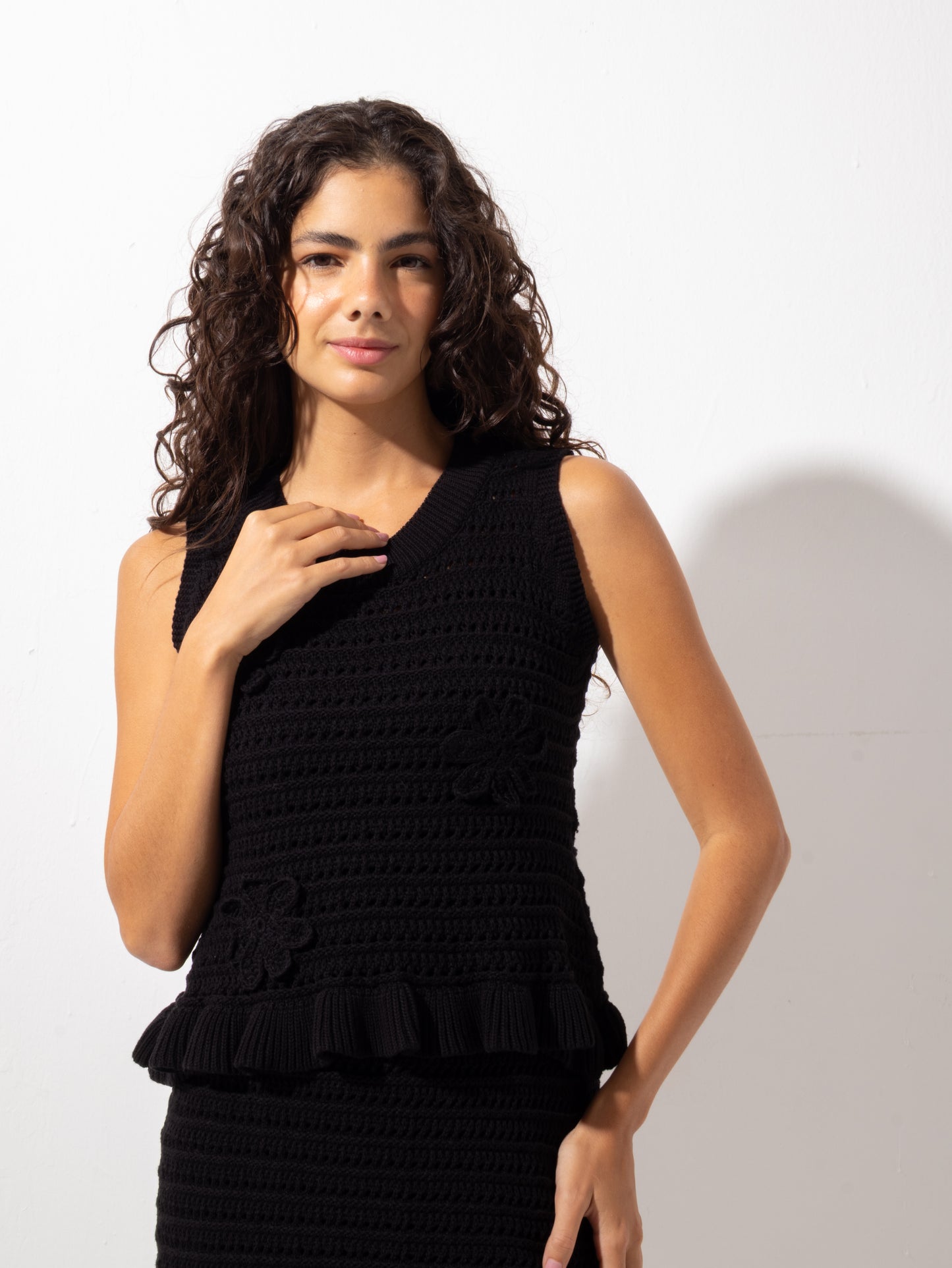 Black Mini Skirt Set
