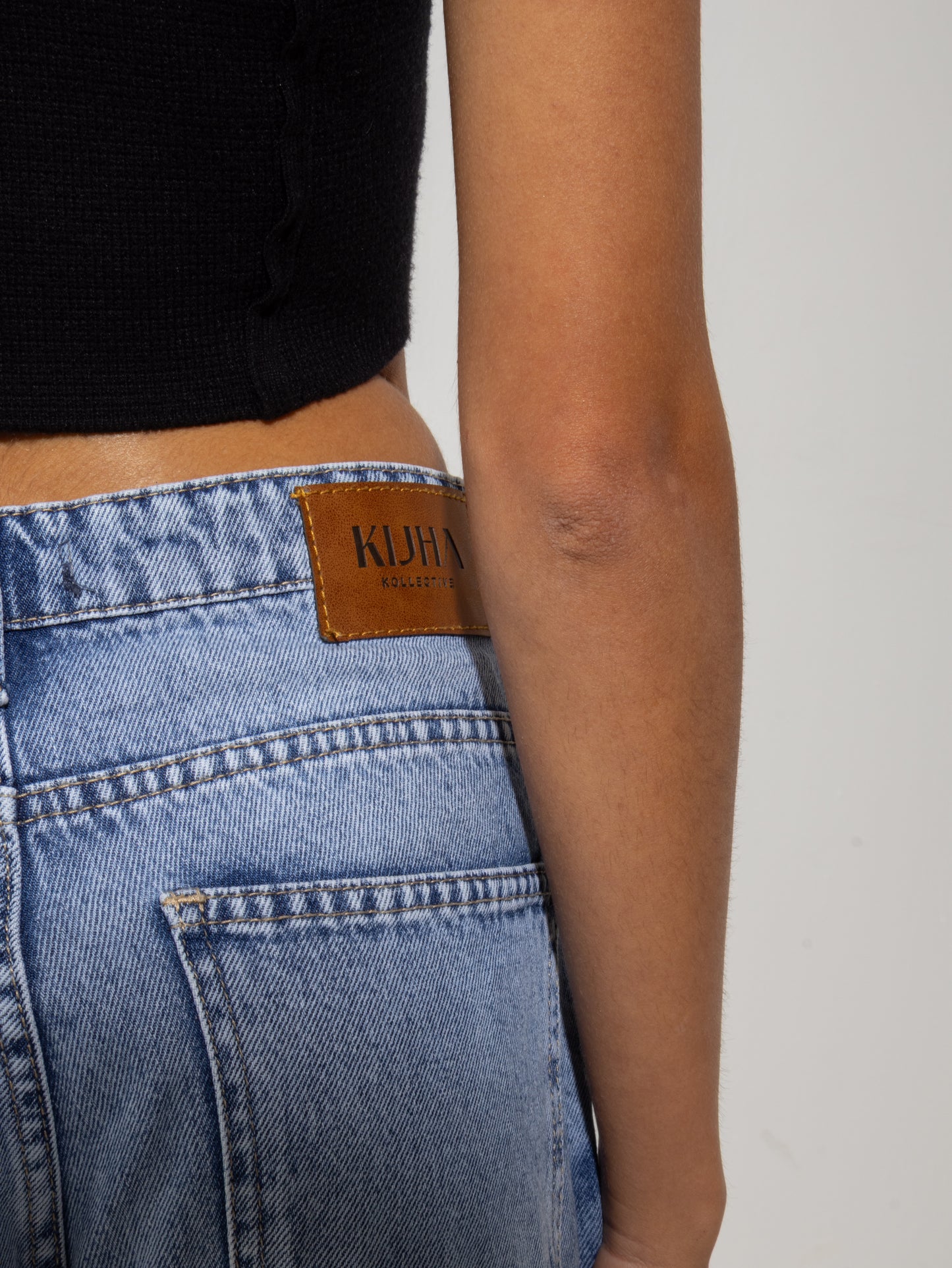 Washed Denim Pants