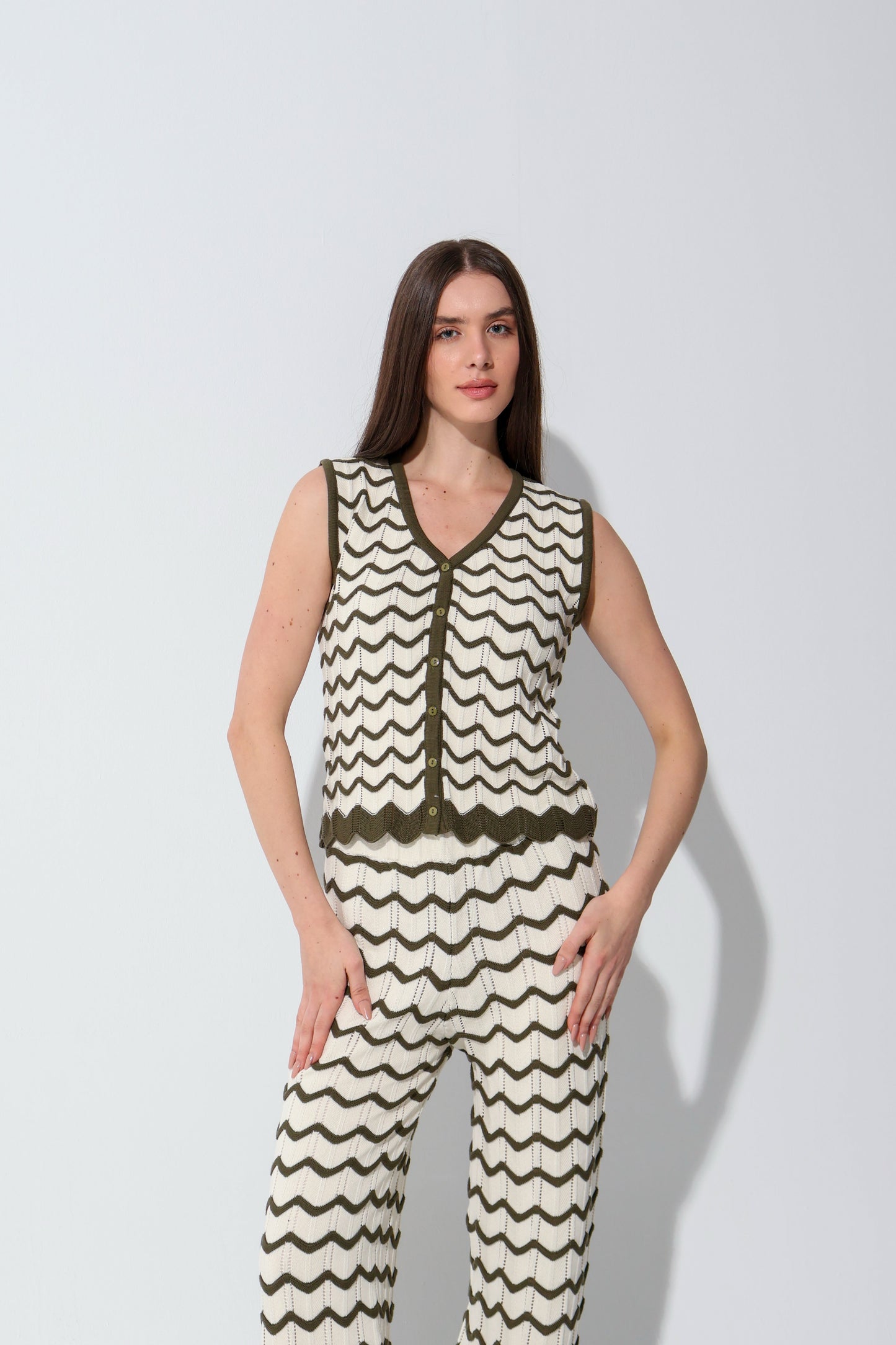 ZigZag Knit Vest Set