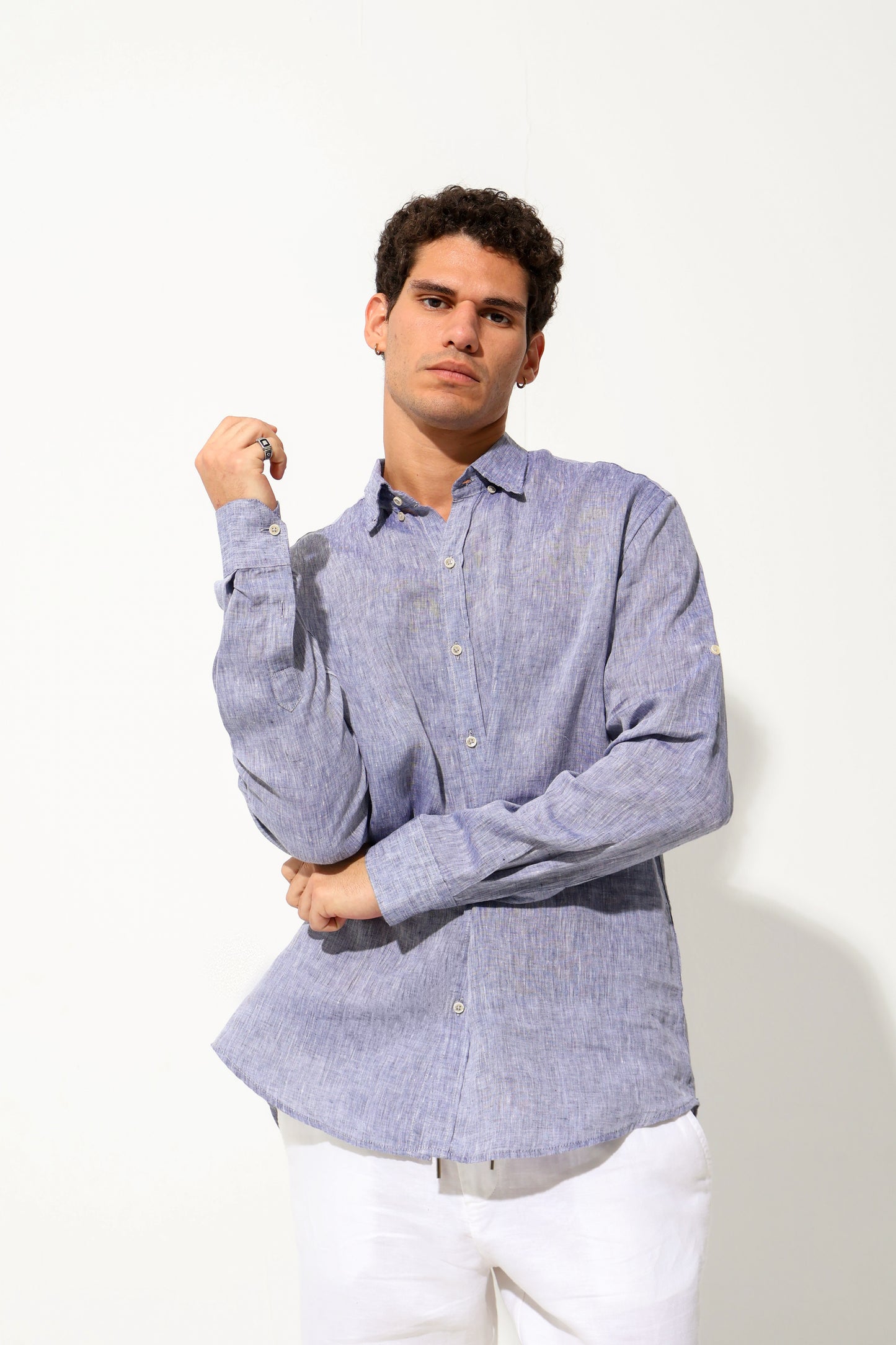 Navy Premium Linen Shirt