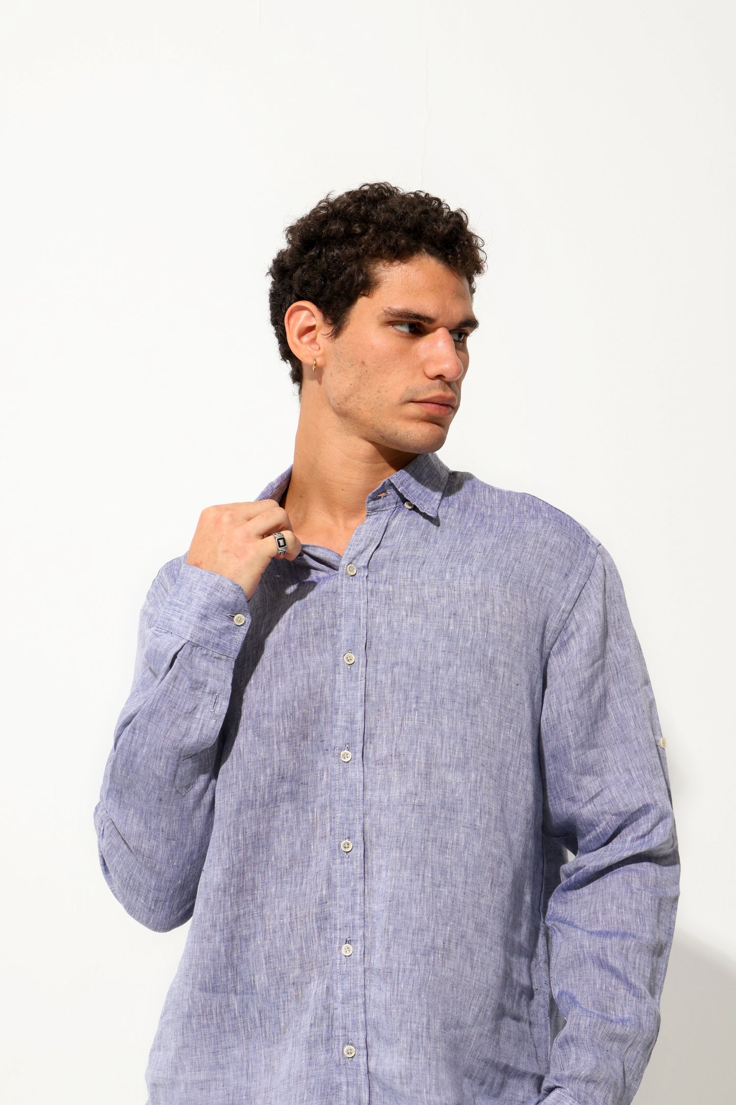 Navy Premium Linen Shirt
