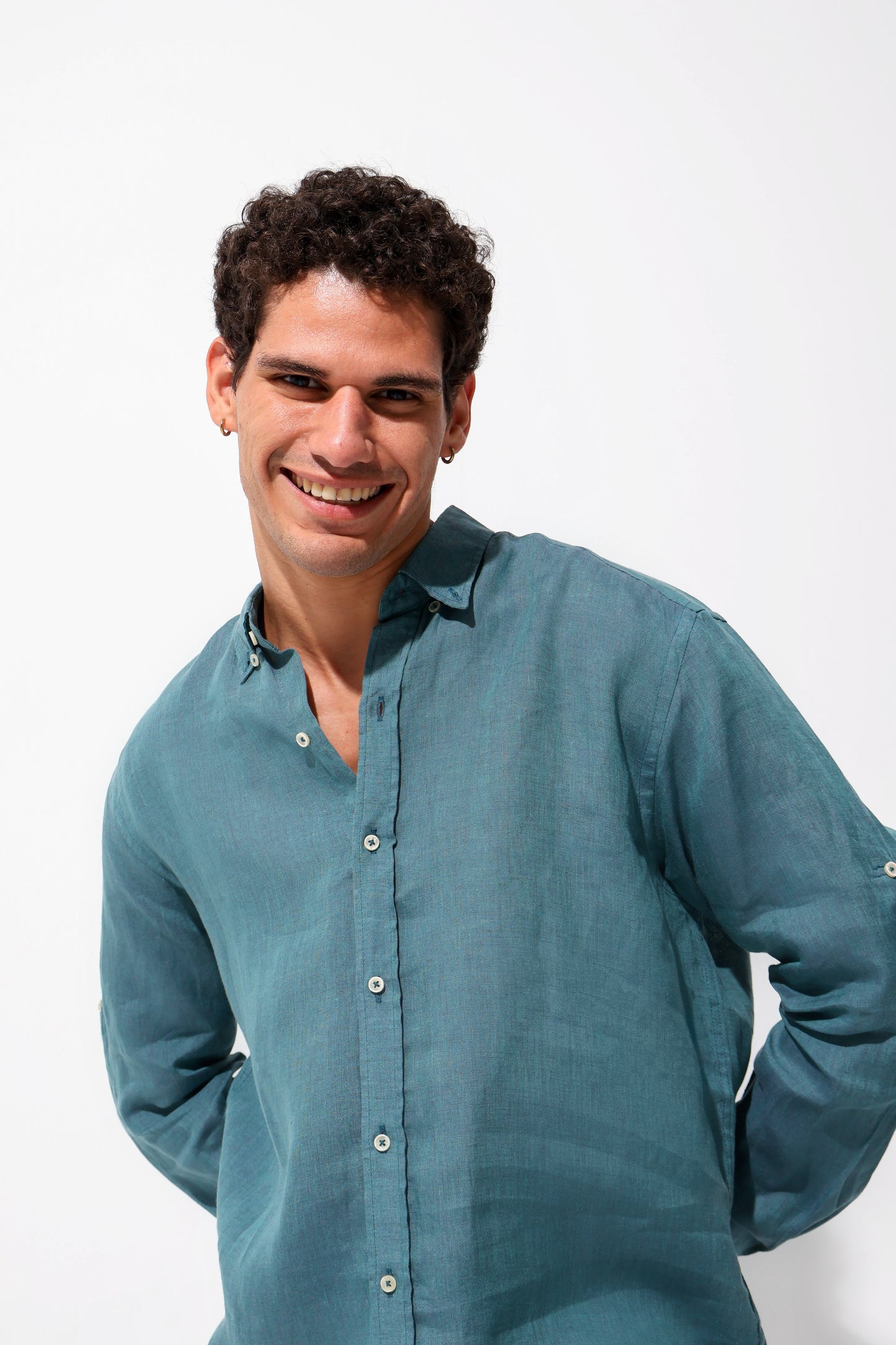 Teal Premium Linen Shirt