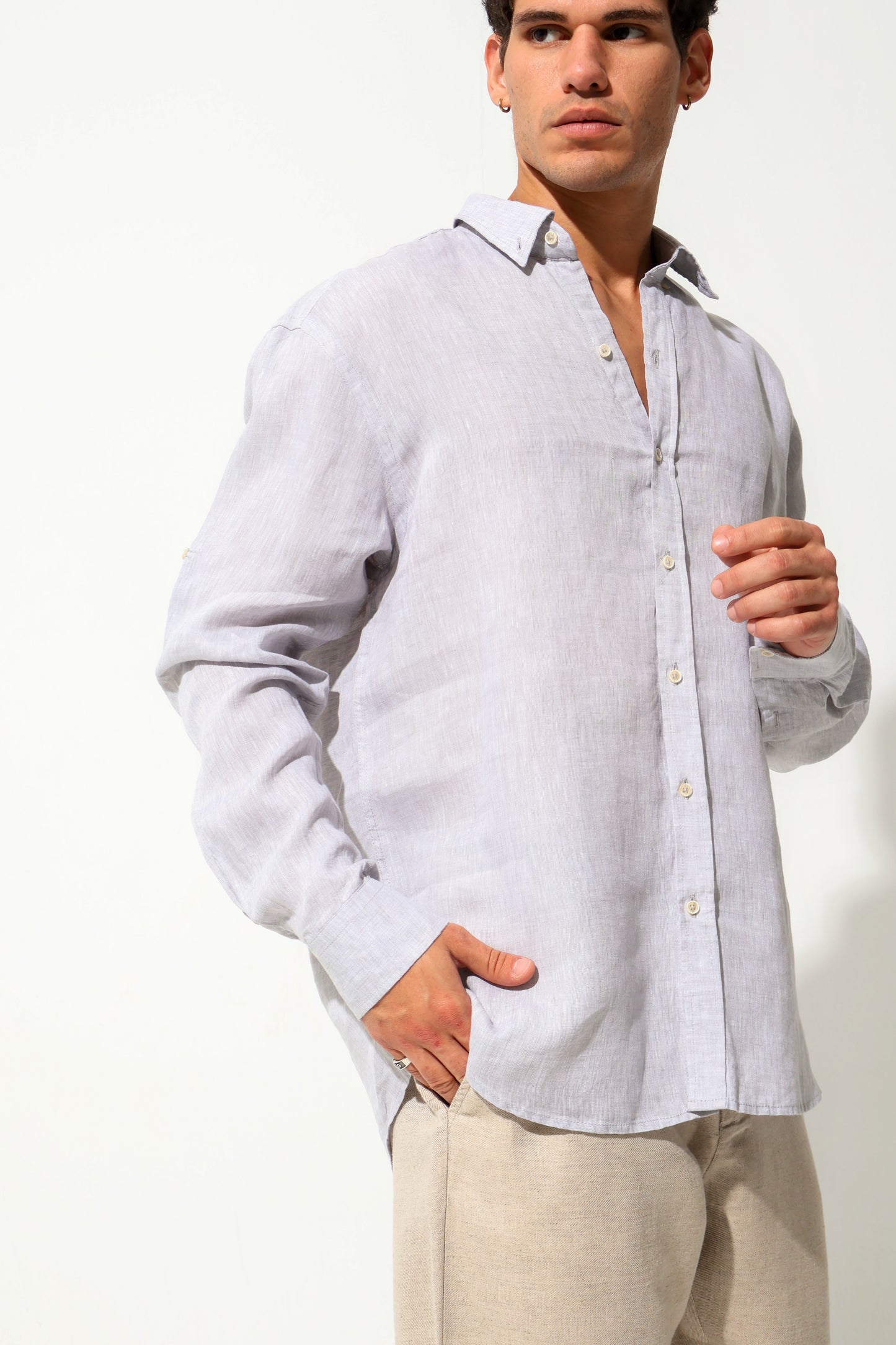 Grey Premium Linen Shirt
