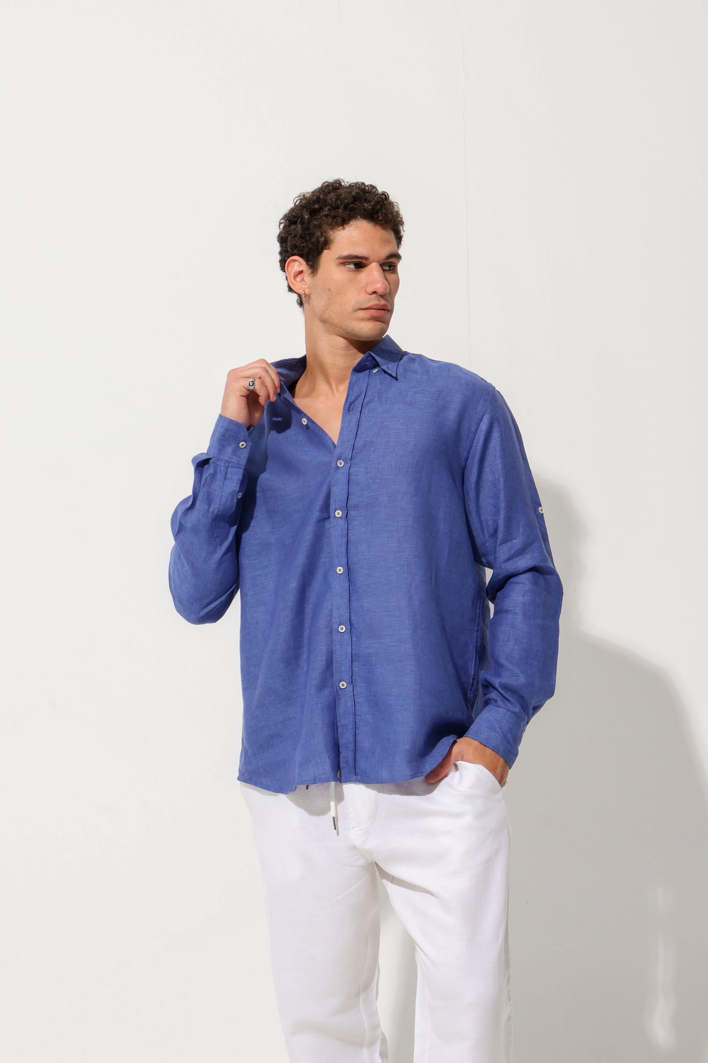 Dark Blue Premium Linen Shirt