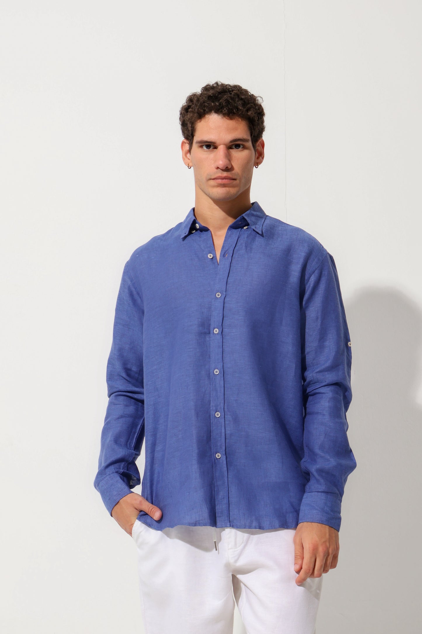 Dark Blue Premium Linen Shirt