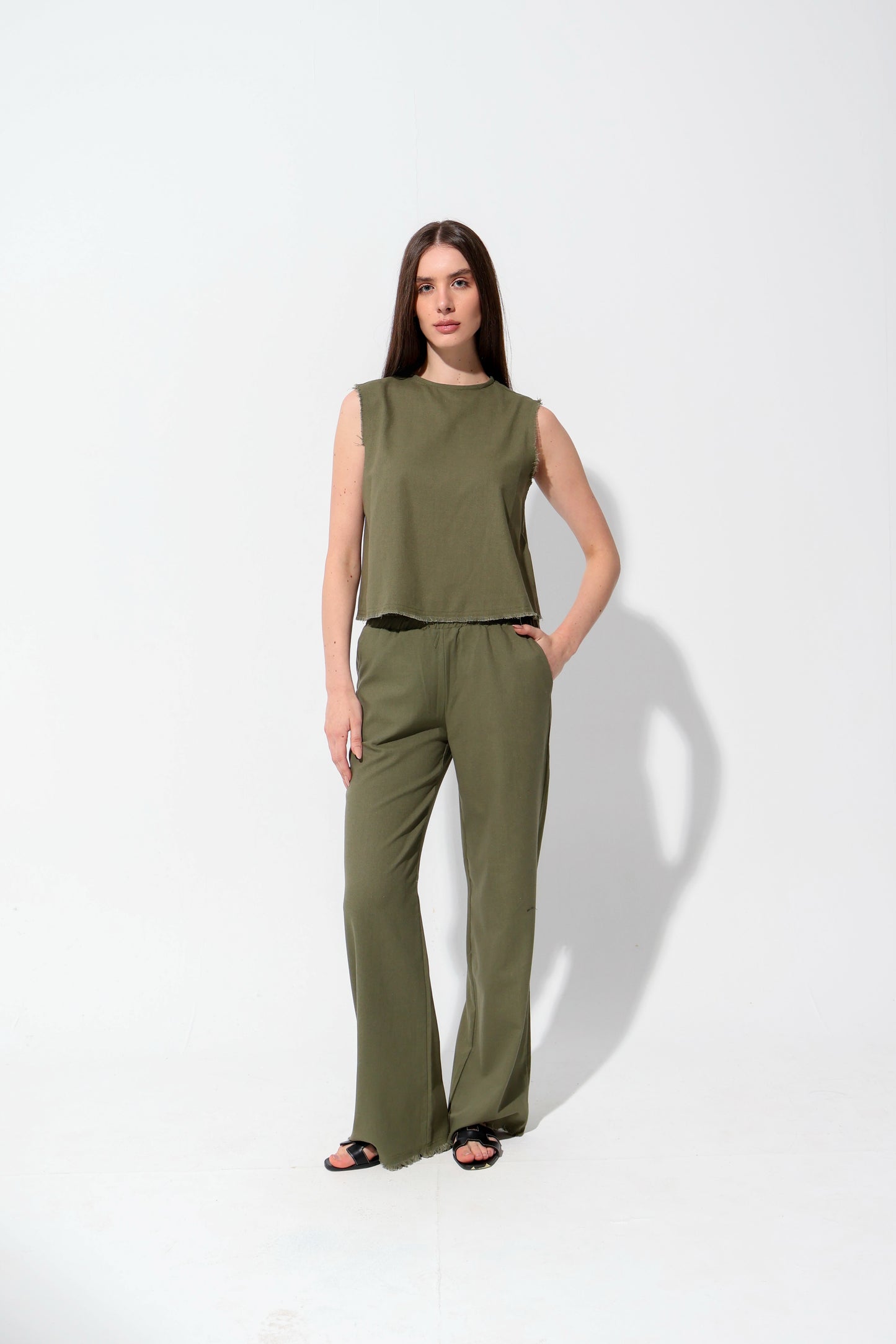 Olive Linen Set