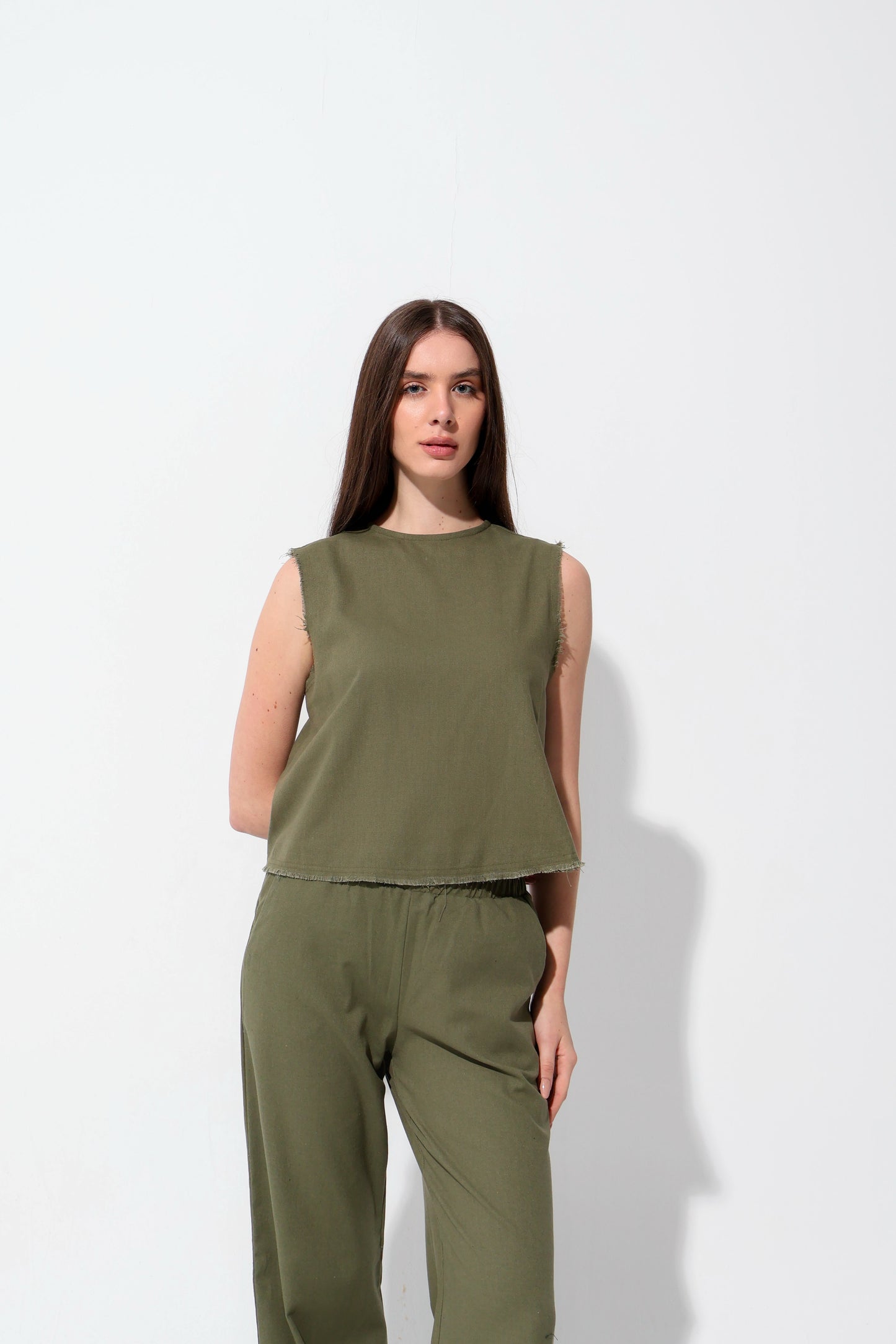 Olive Linen Set