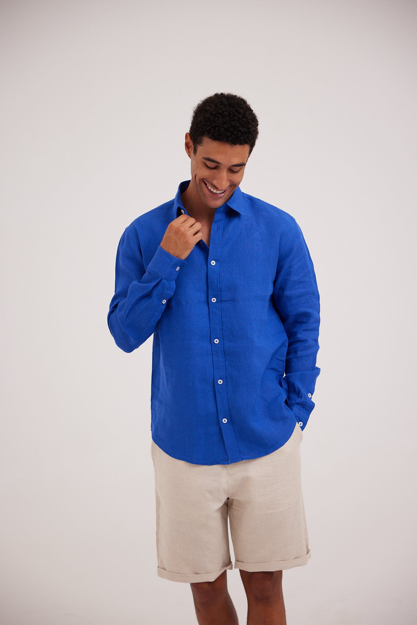 Navy Linen Shirt