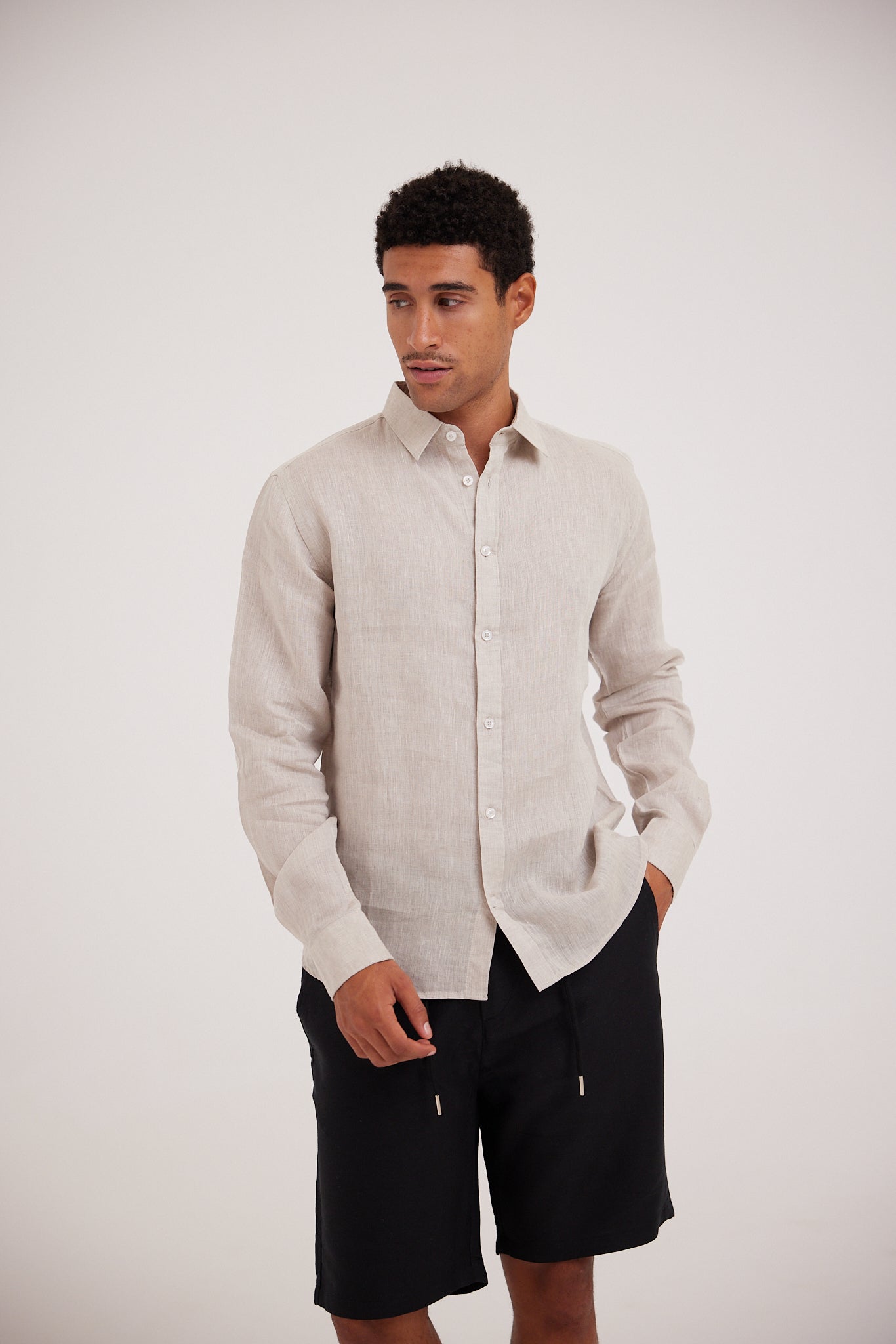 Beige Linen Shirt