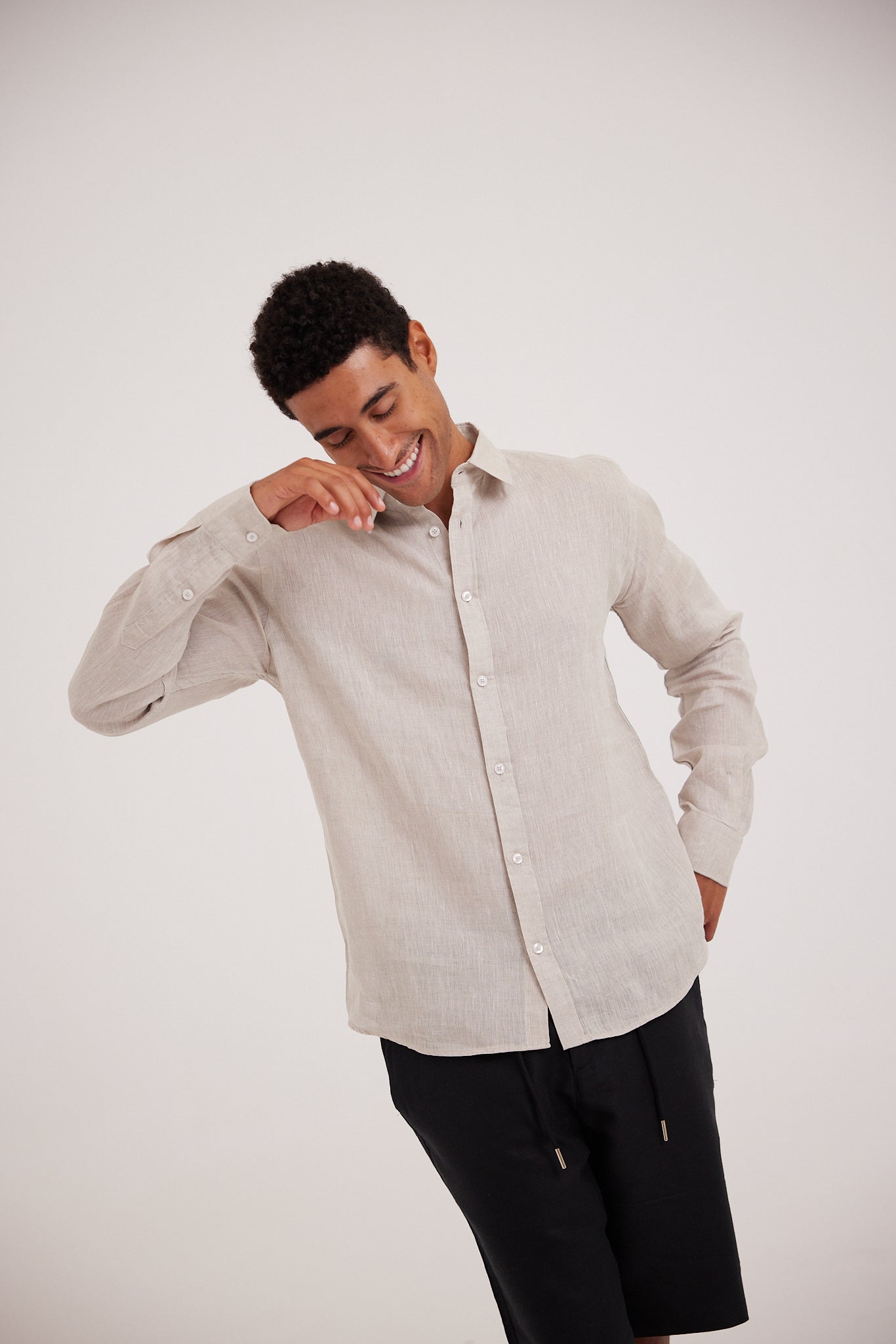 Beige Linen Shirt