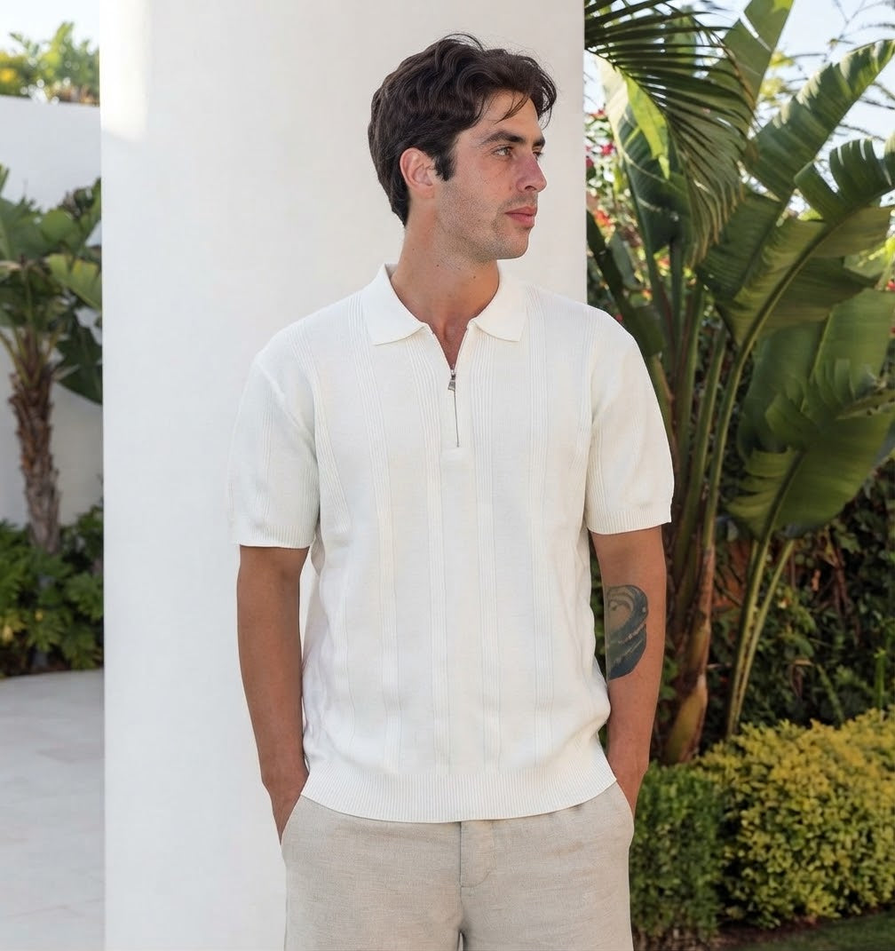 Striped Knit Polo
