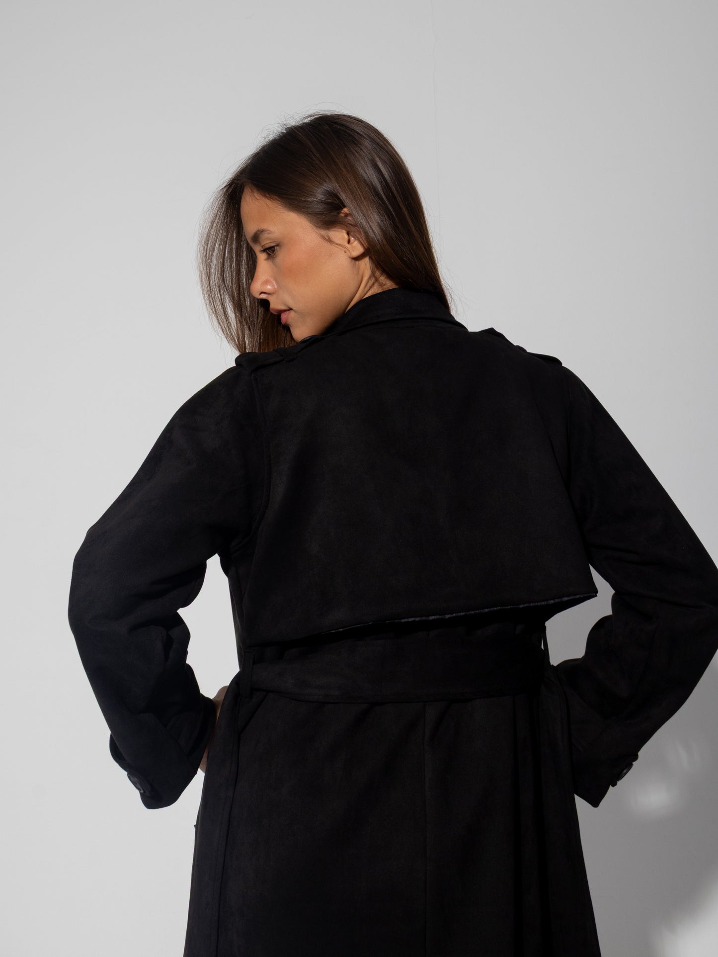 Suede Trench Coat