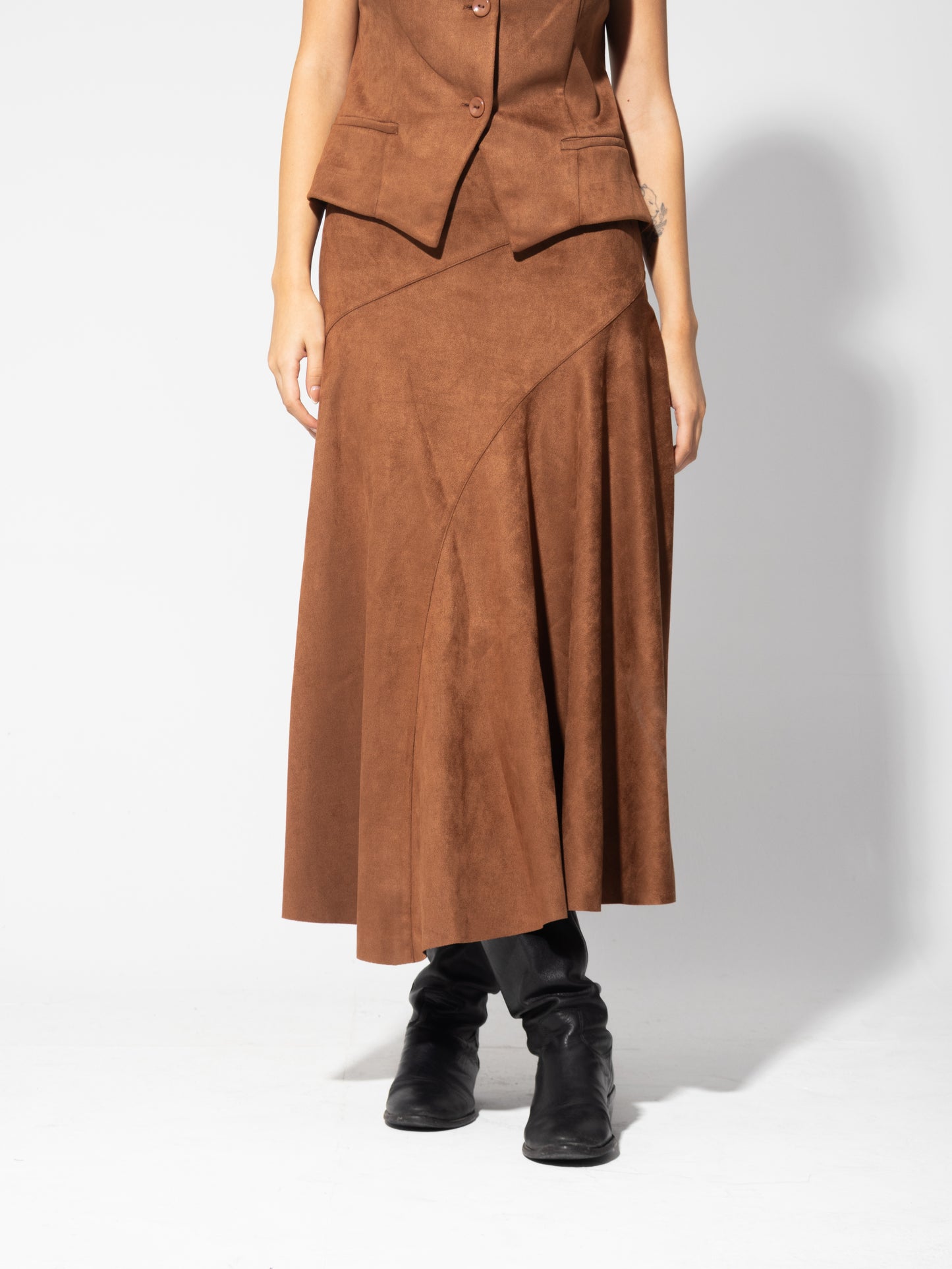 Suede Maxi Skirt