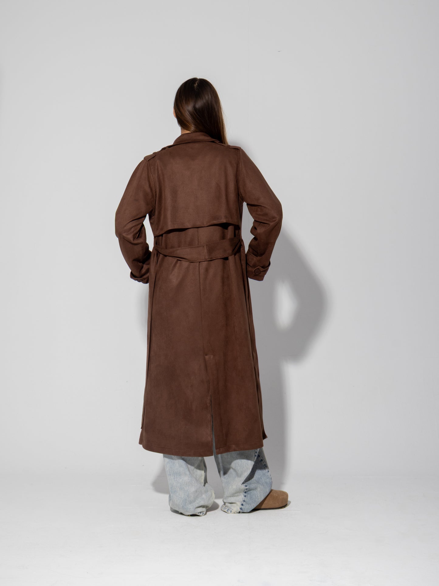 Suede Trench Coat