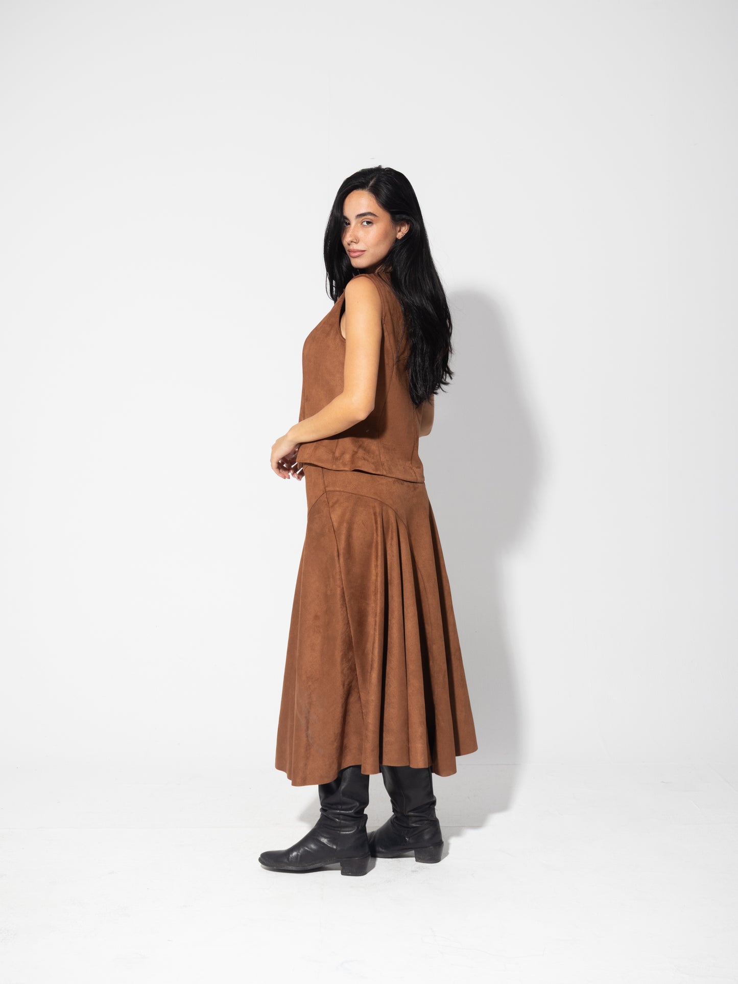Suede Maxi Skirt