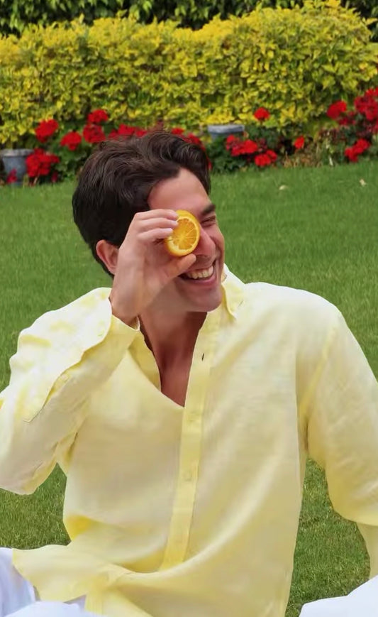 Yellow Premium Linen Shirt