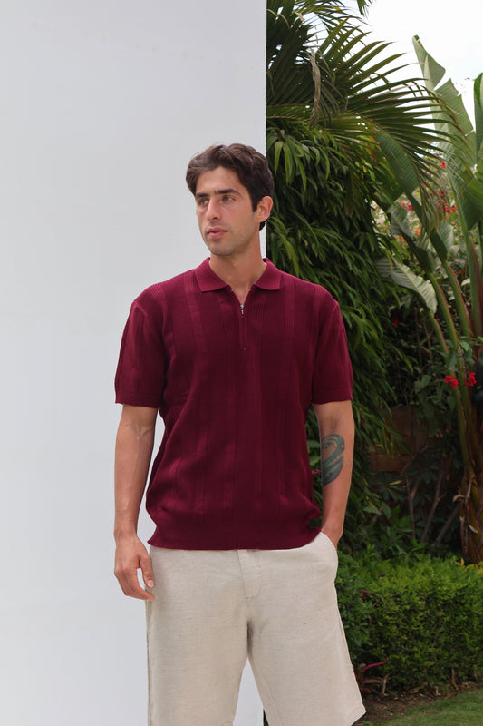 Striped Knit Polo