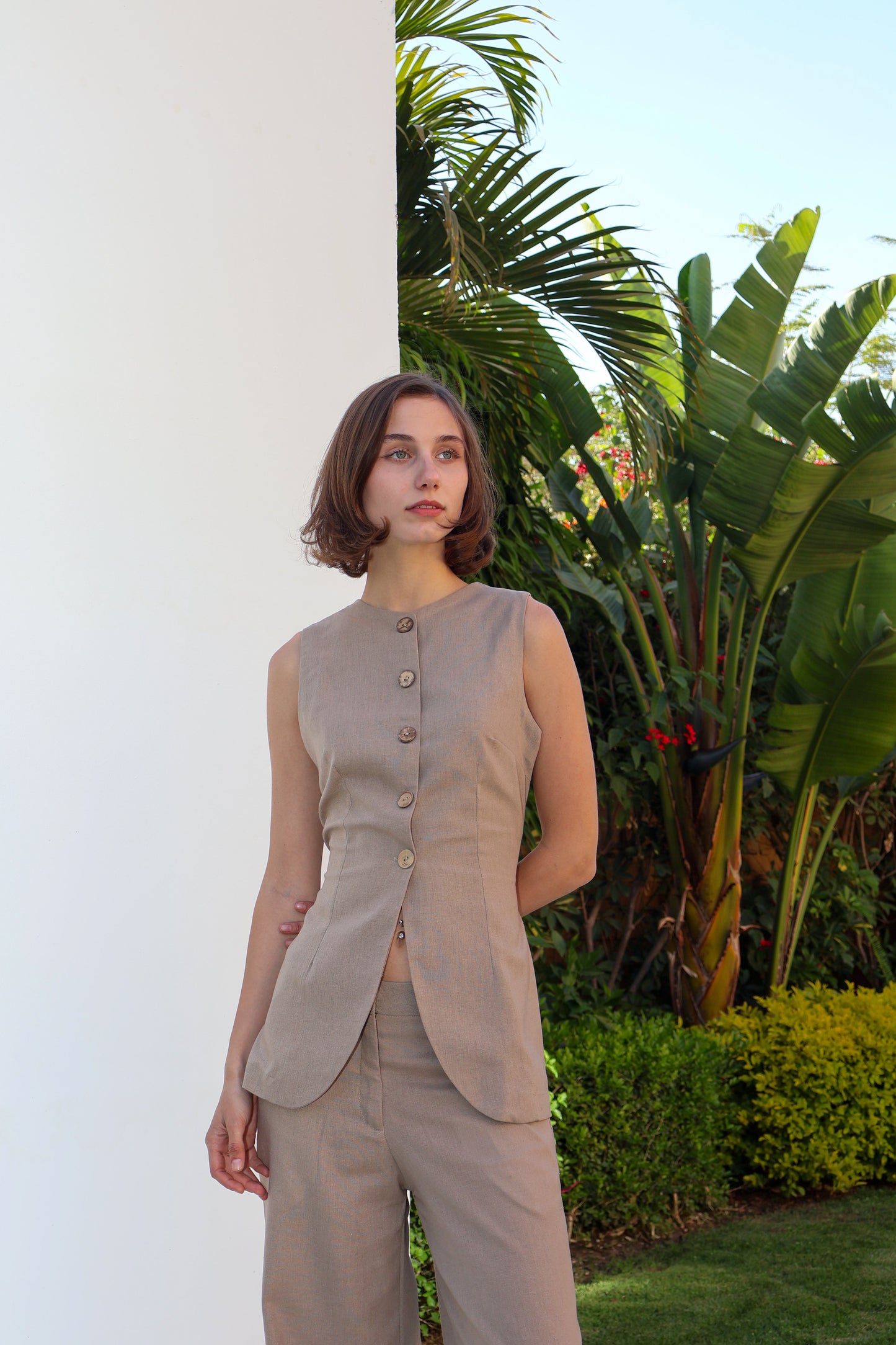 Linen Vest Set