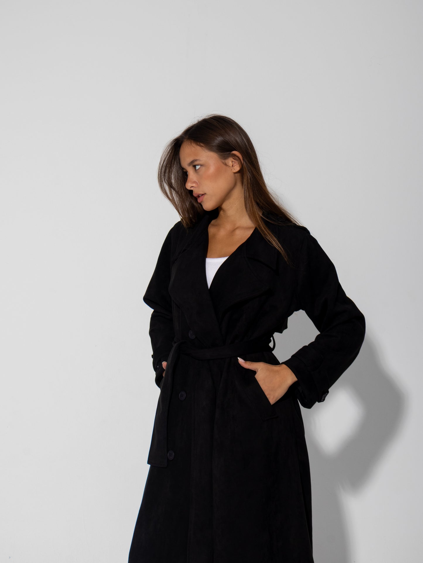 Suede Trench Coat