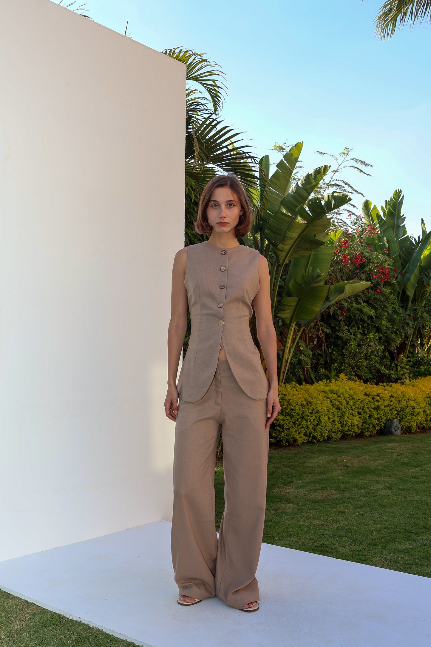 Linen Vest Set