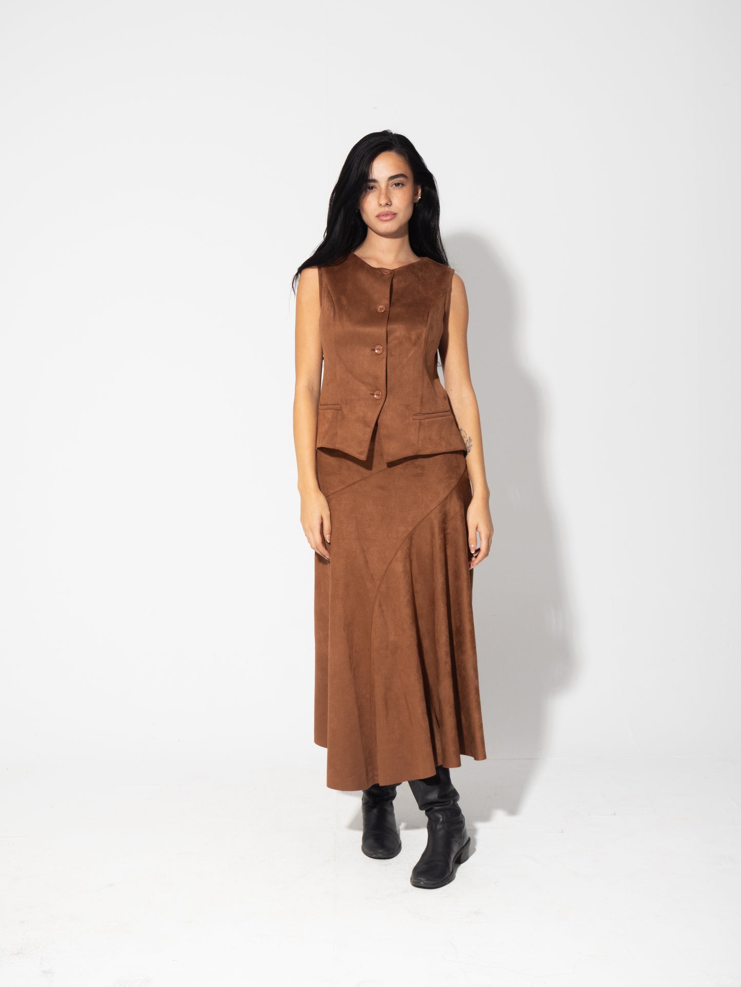 Suede Maxi Skirt