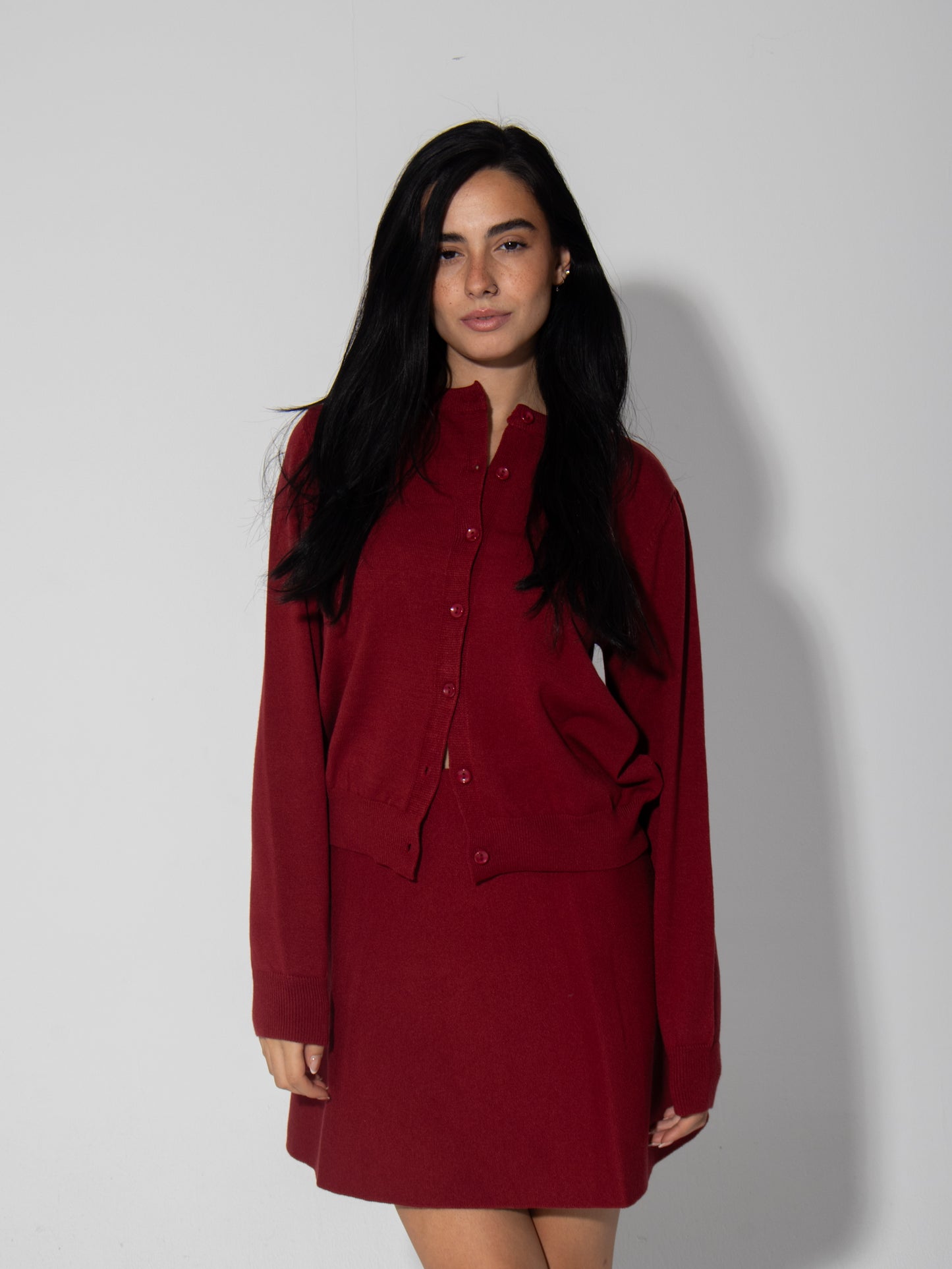 Cardi Knit Skirt Set