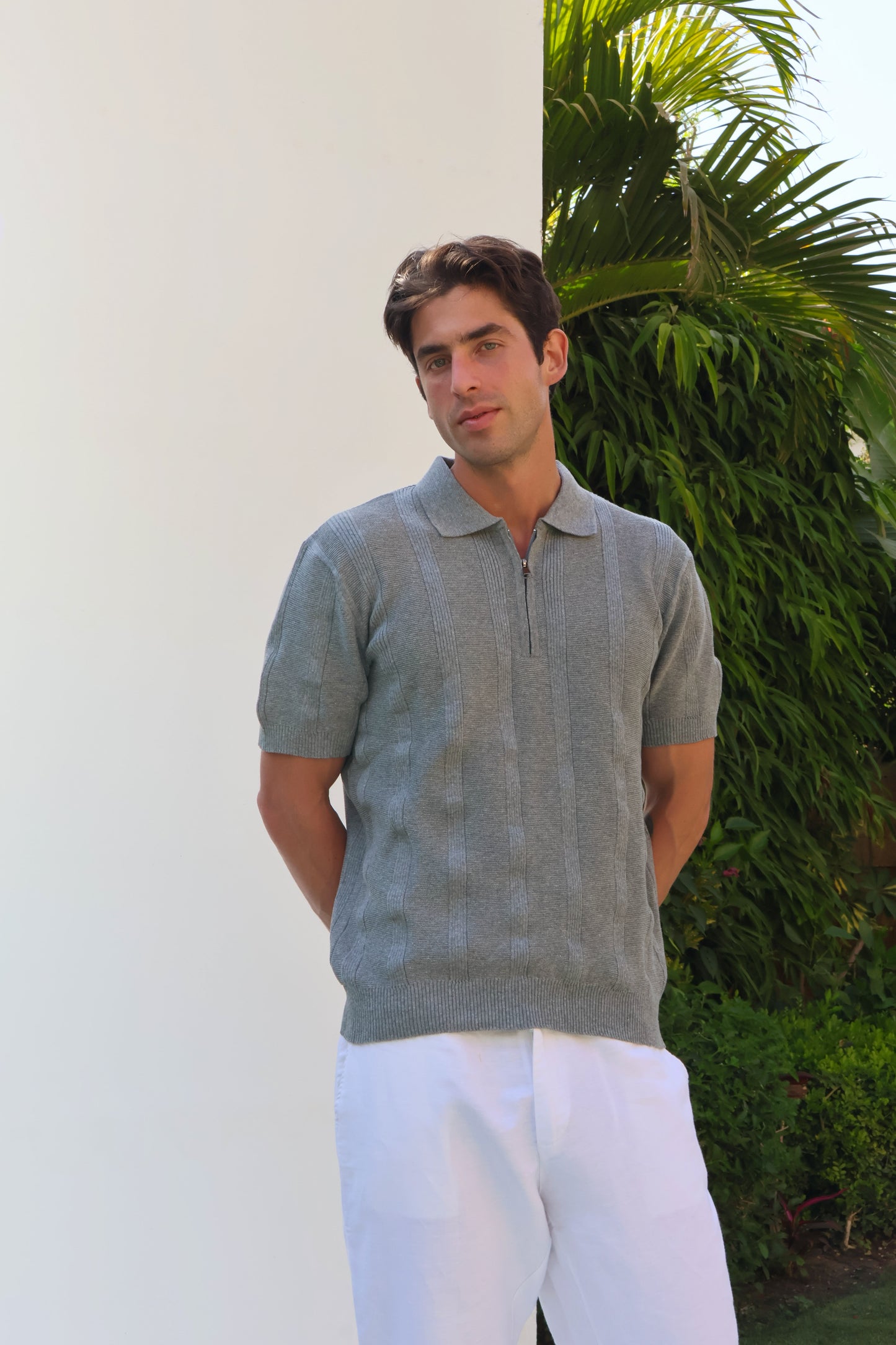 Striped Knit Polo