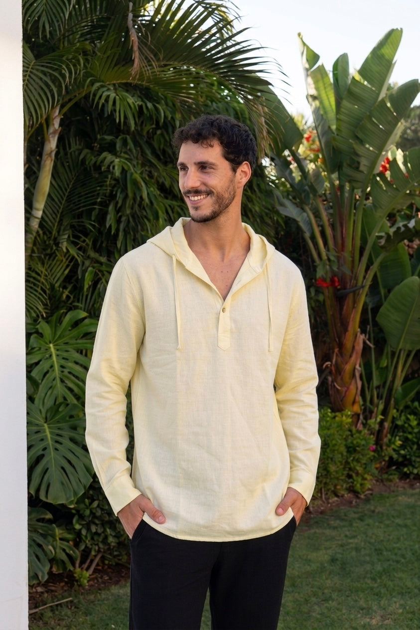 Linen Hooded Shirt