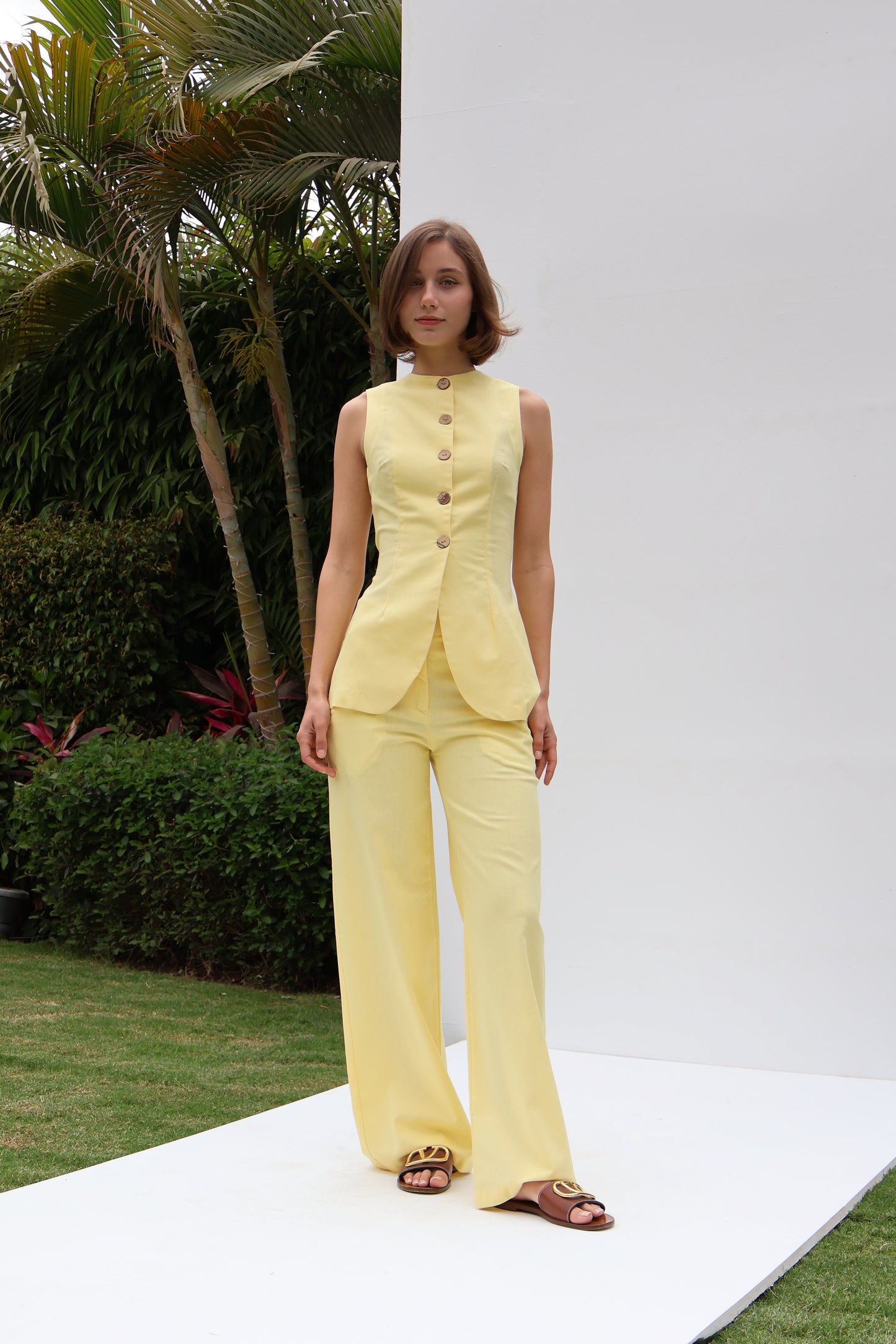 Linen Vest Set