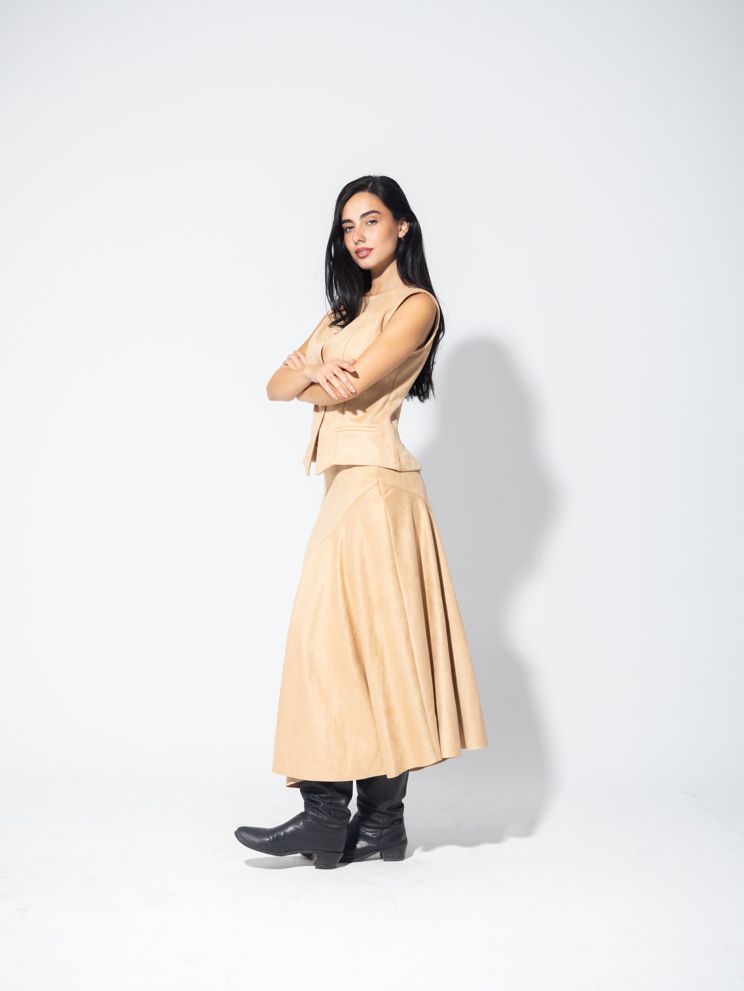 Suede Maxi Skirt