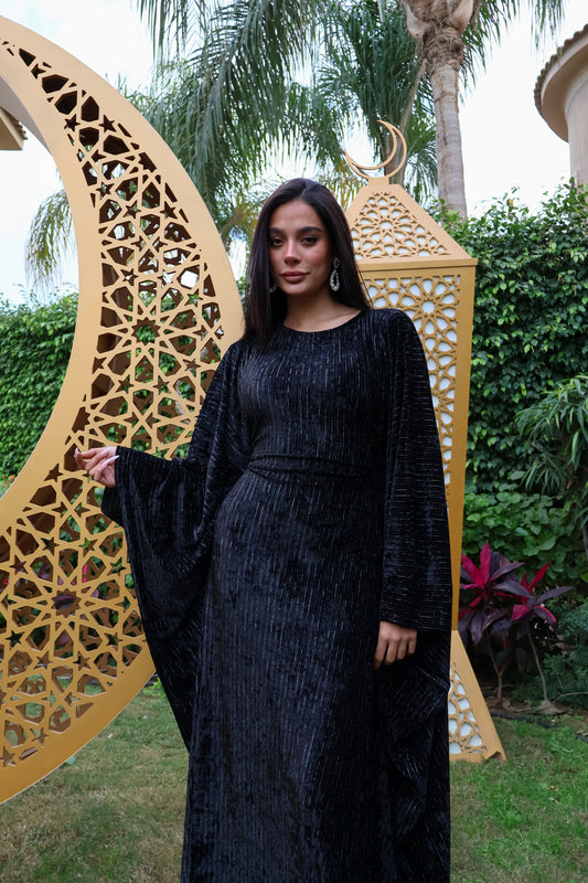 Black Velvet Kaftan Dress