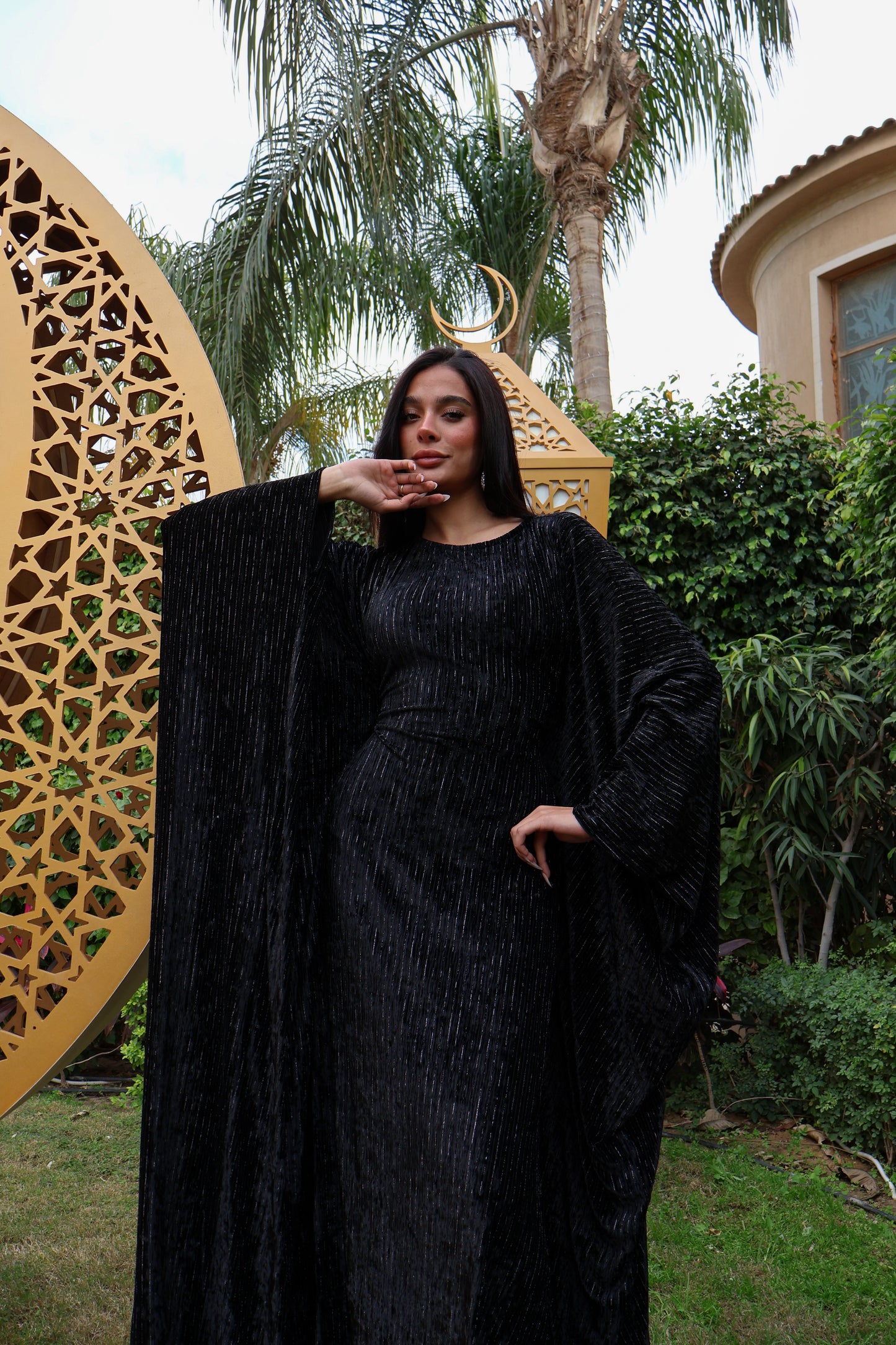 Black Velvet Kaftan Dress