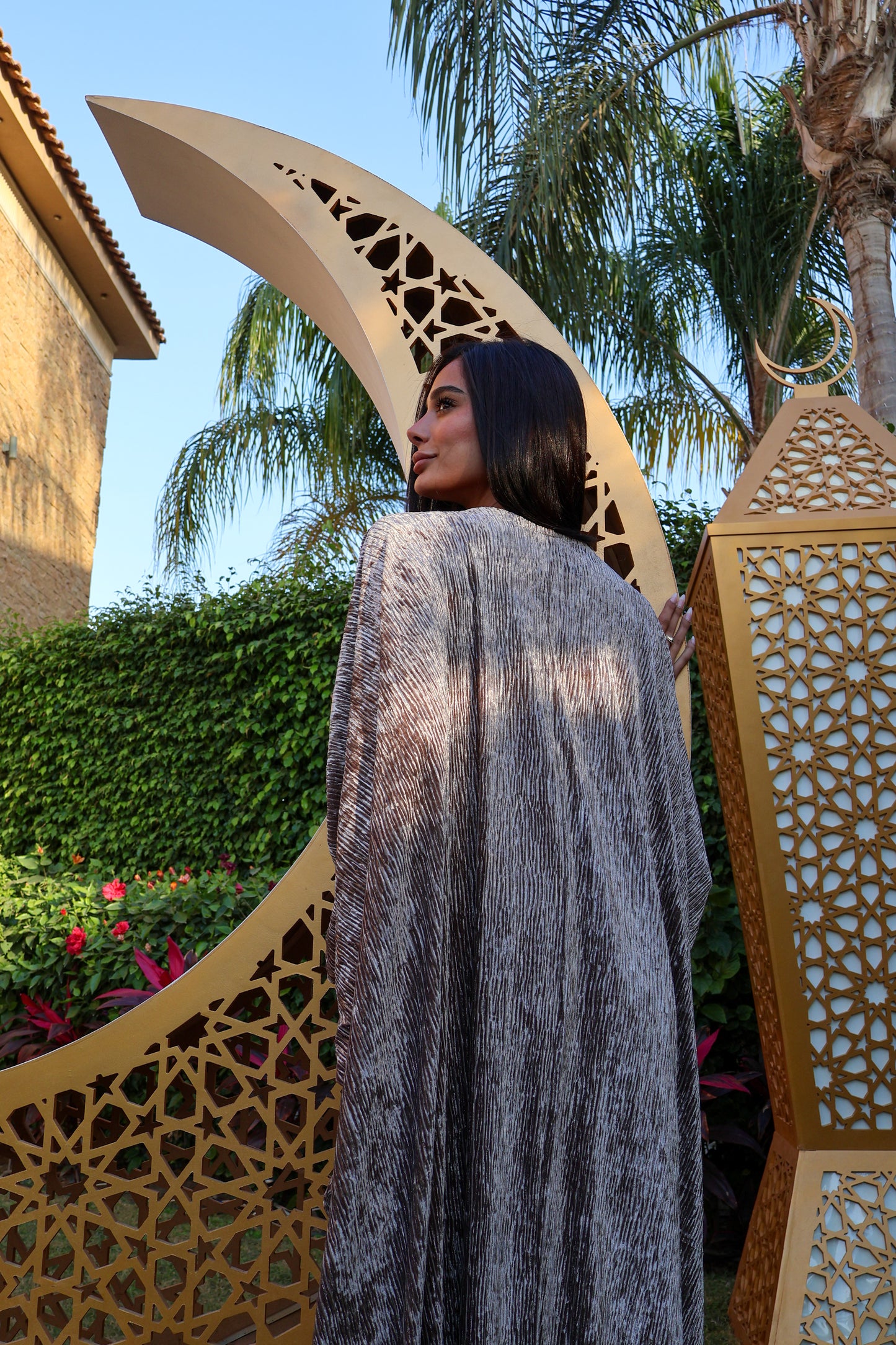 Champagne Velvet Kaftan Dress