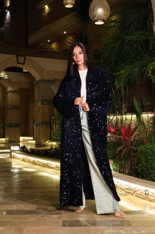 Navy Sequin Kaftan