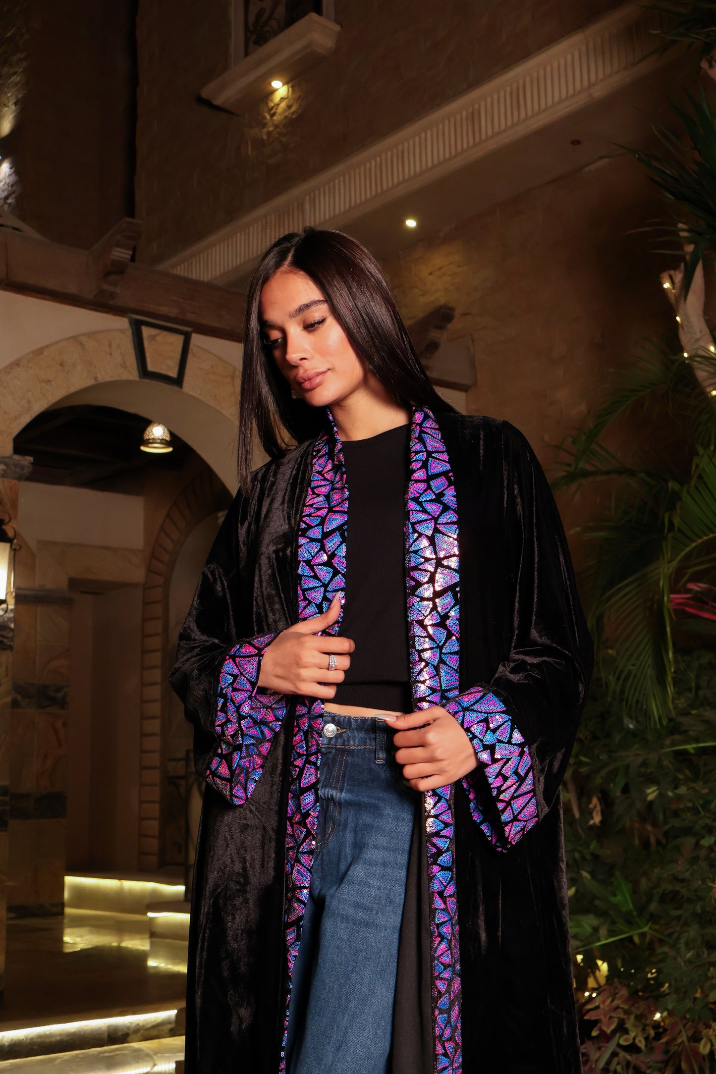 Purple Shimmer Kaftan